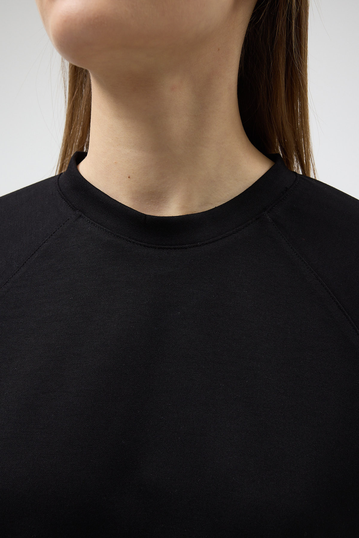 Siyah Oversize Bisiklet Yaka Kadın Sweat 8251A - 4