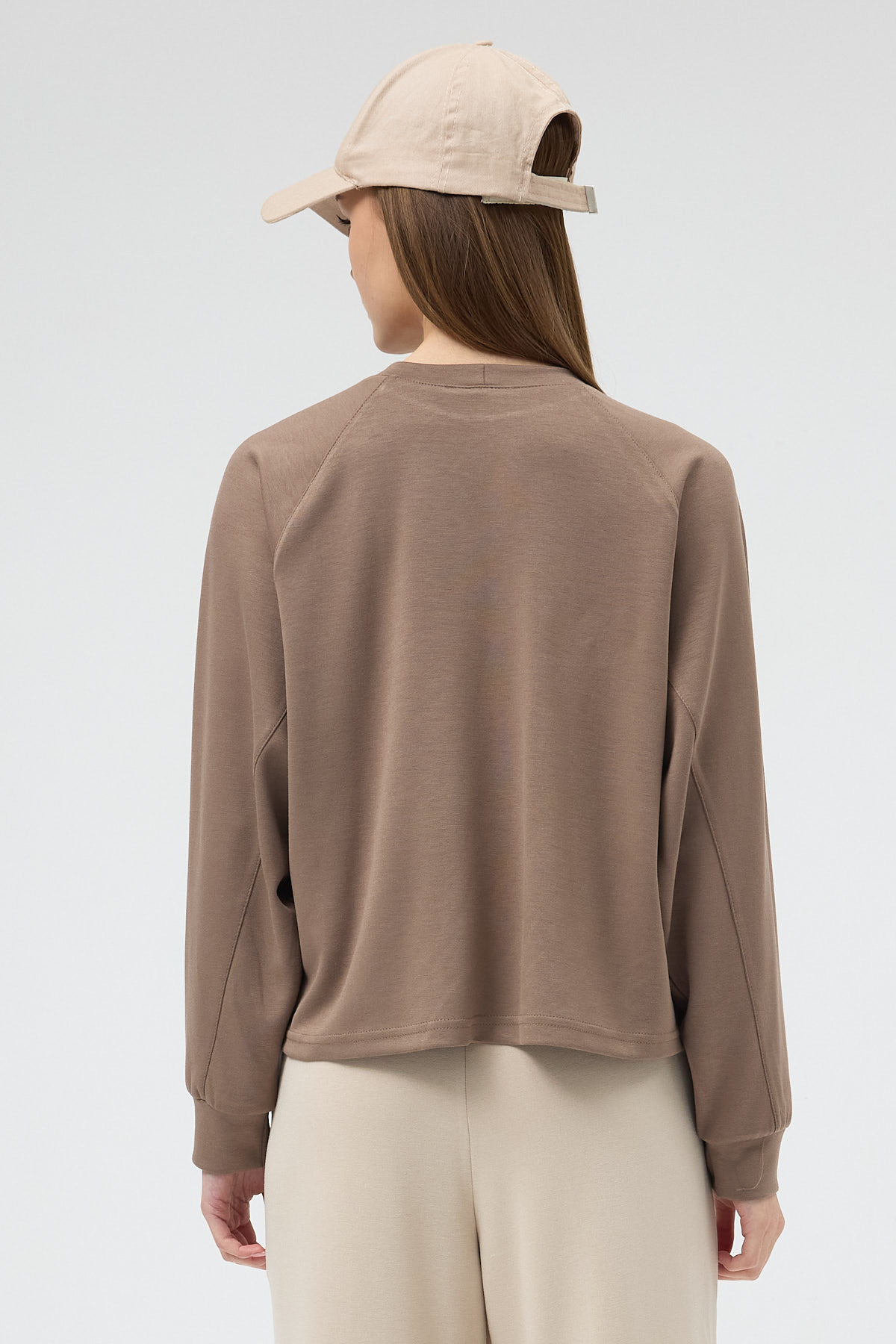 Vizon Oversize Bisiklet Yaka Kadın Sweat 8251A - 5