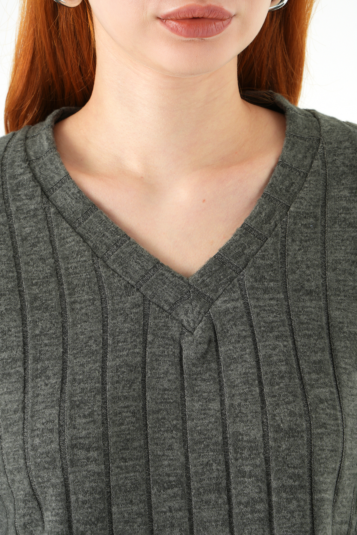 8259A V Yaka Bluz Antrasit - 4
