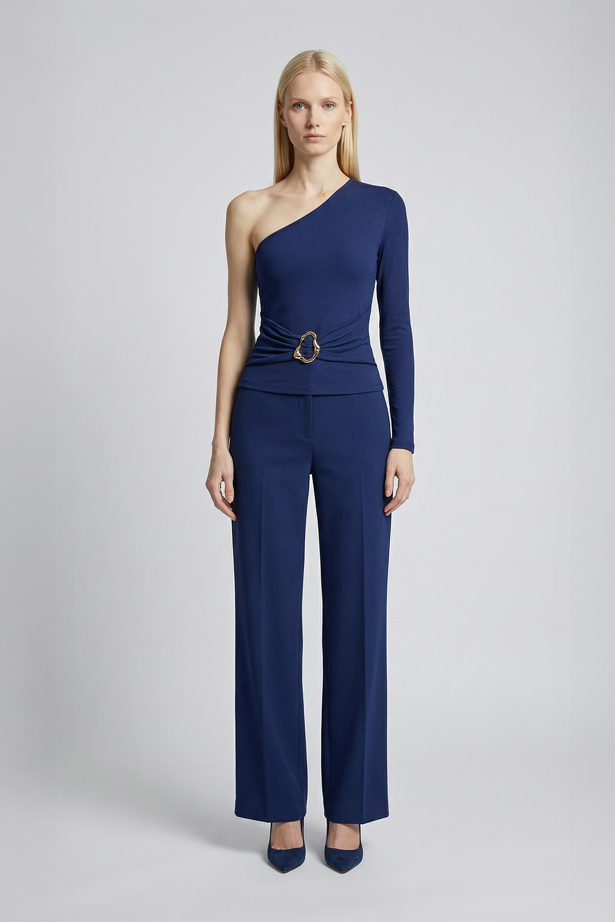 8261A Tek Kol Tokalı Bluz Laci - 1