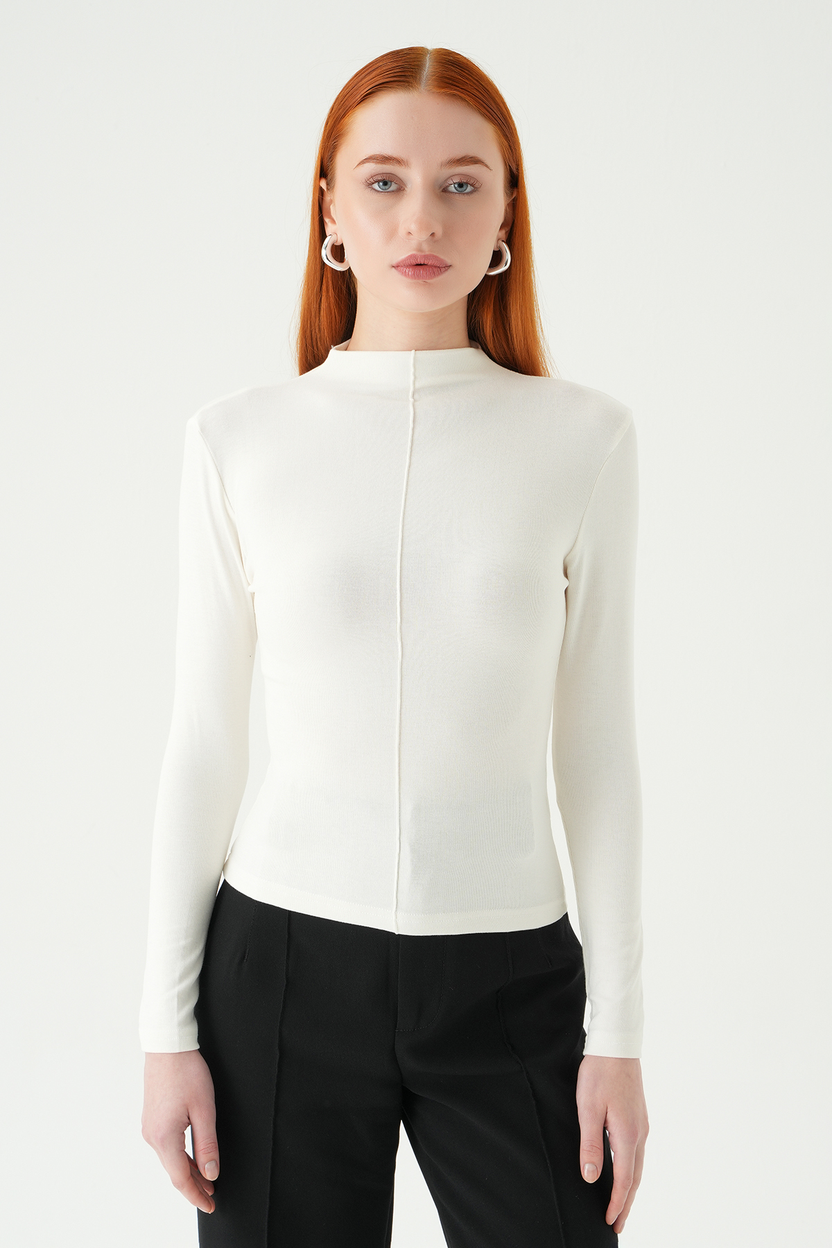 Ekru Yarım Boğaz Ön Çimalı Badi 8262A - 2