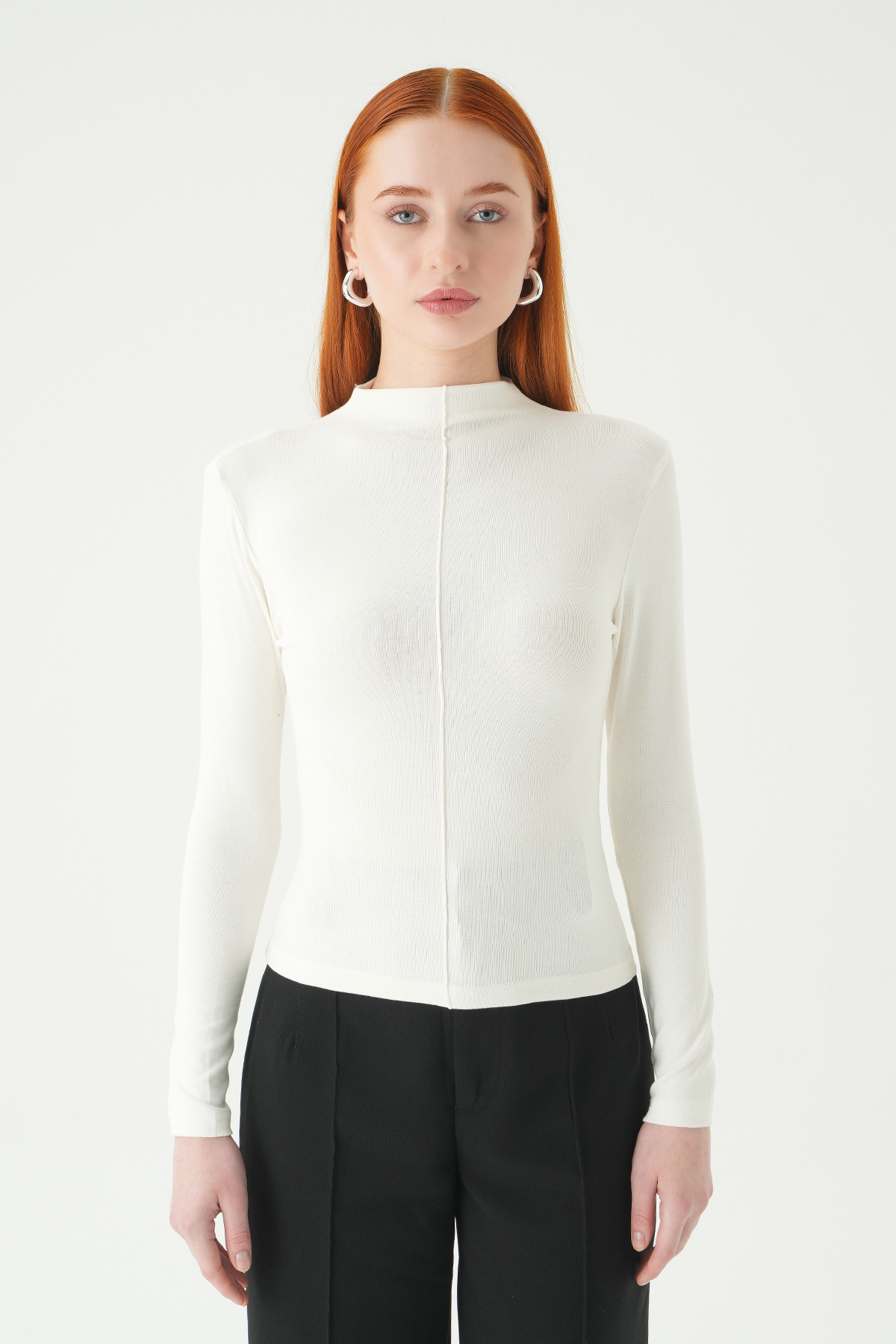 Ekru Yarım Boğaz Ön Çimalı Badi 8262A - 6