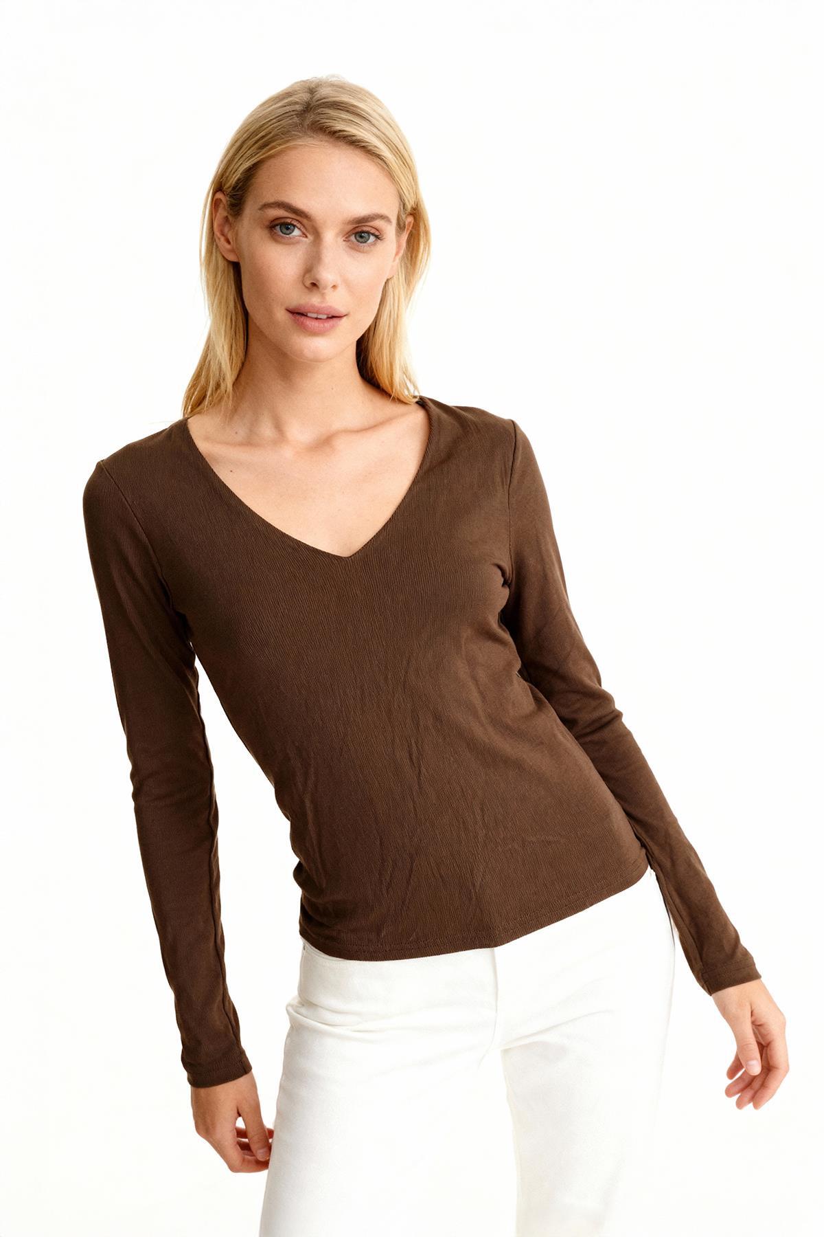 8266A V Yaka Uzun Kol Badi Kahve - RAYS