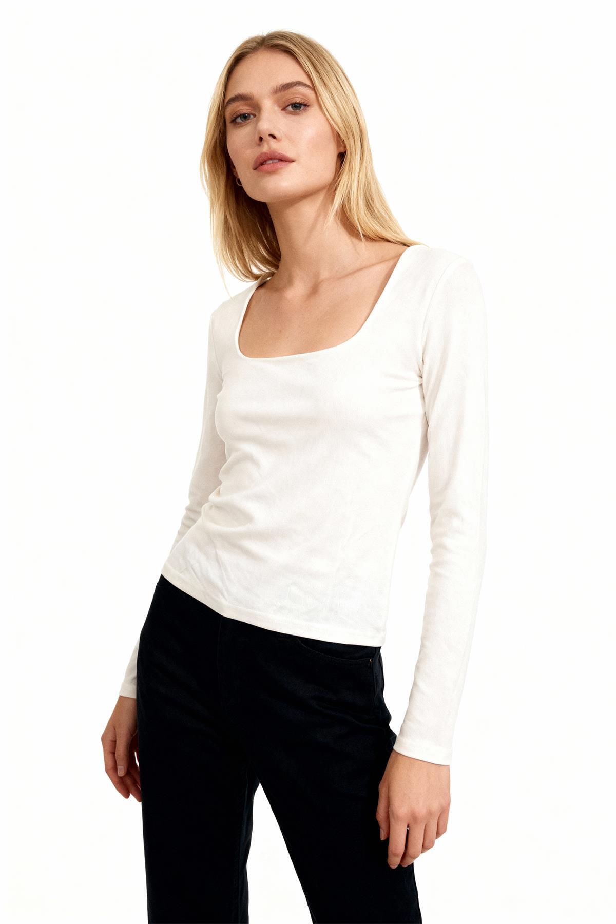 8267A Kare Yaka Badi Ekru - 1