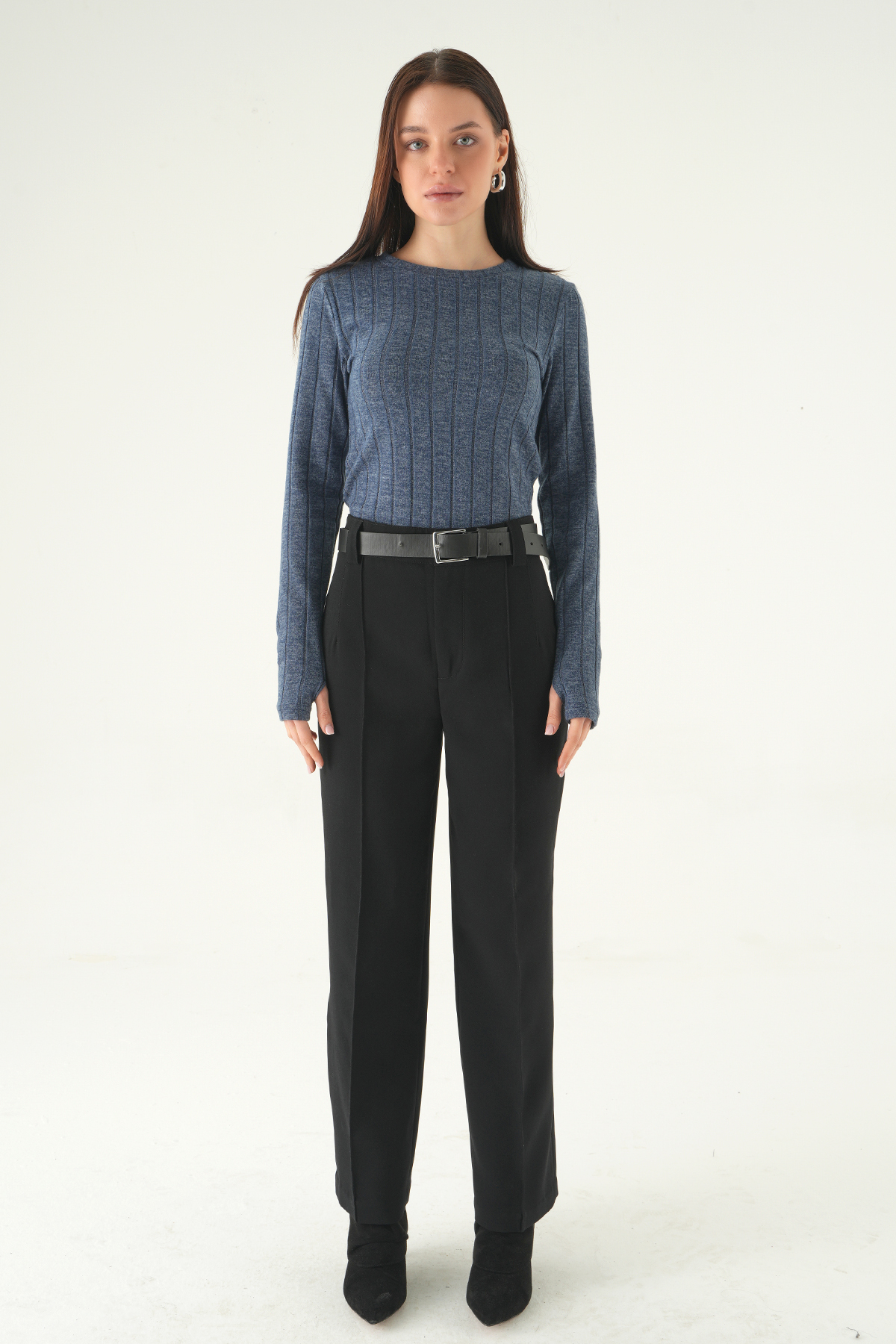 İndigo Bisiklet Yaka Bluz 8268A - 3