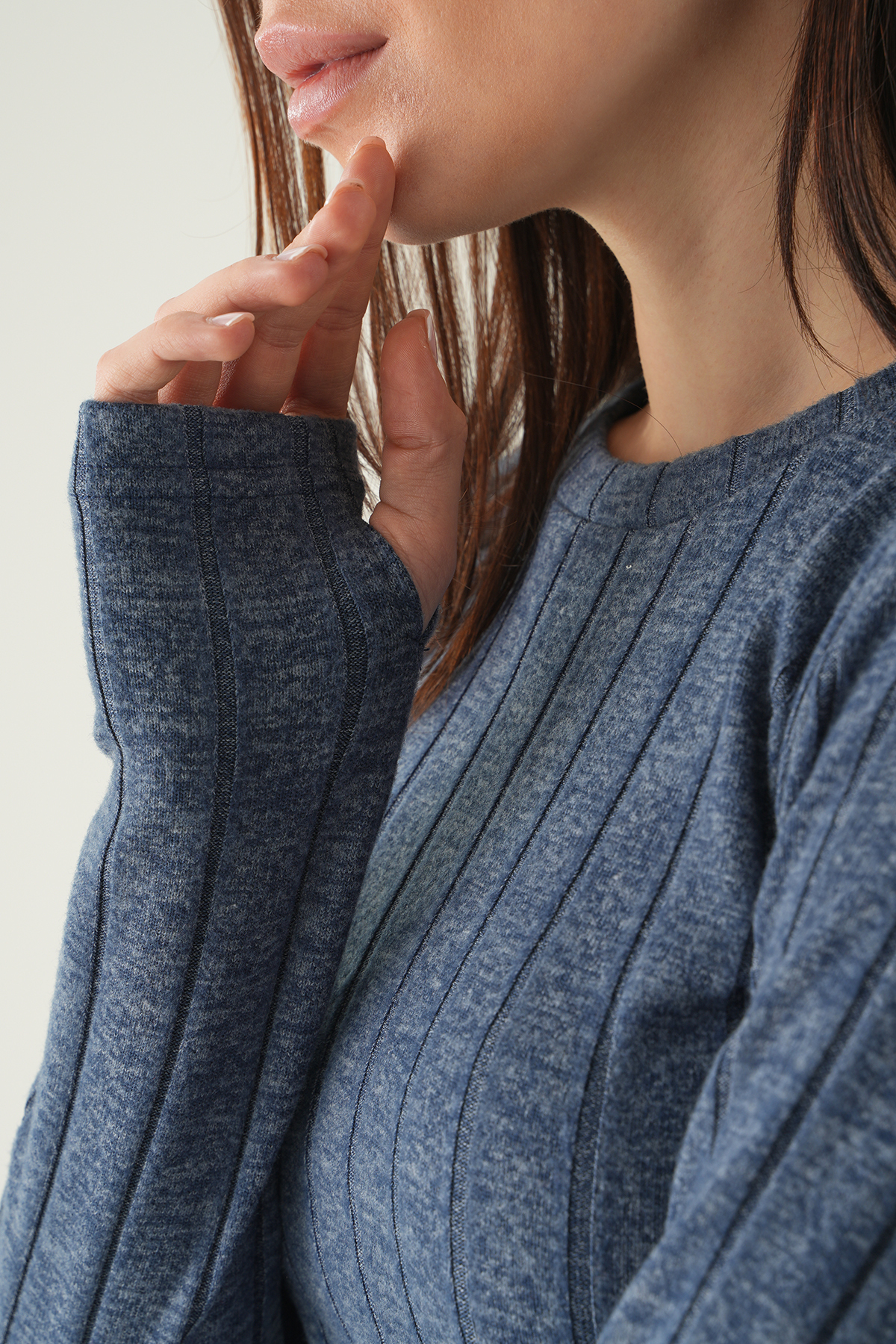 İndigo Bisiklet Yaka Bluz 8268A - 4