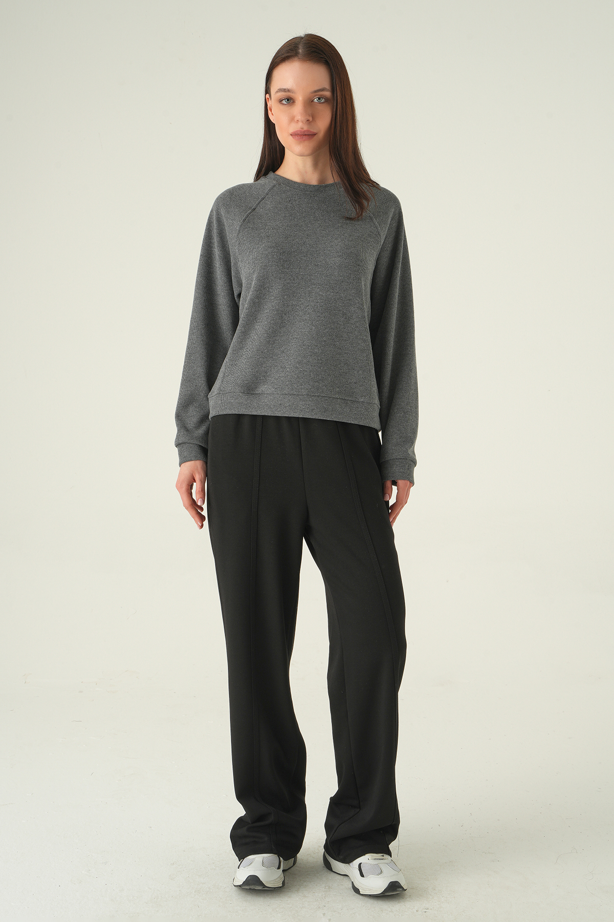 Antrasit Bisiklet Yaka Kazak 8271A - 3