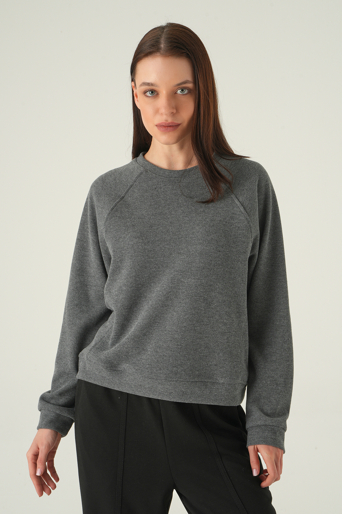 Antrasit Bisiklet Yaka Kazak 8271A - 6