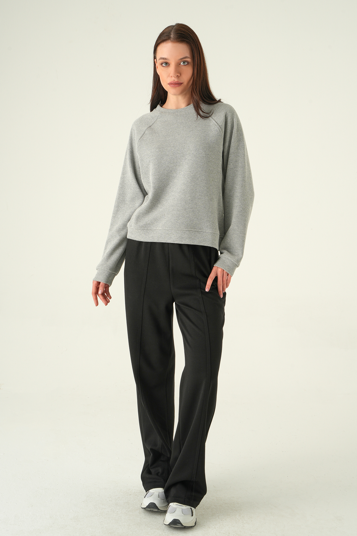 8271A Bisiklet Yaka Kazak Gri - RAYS