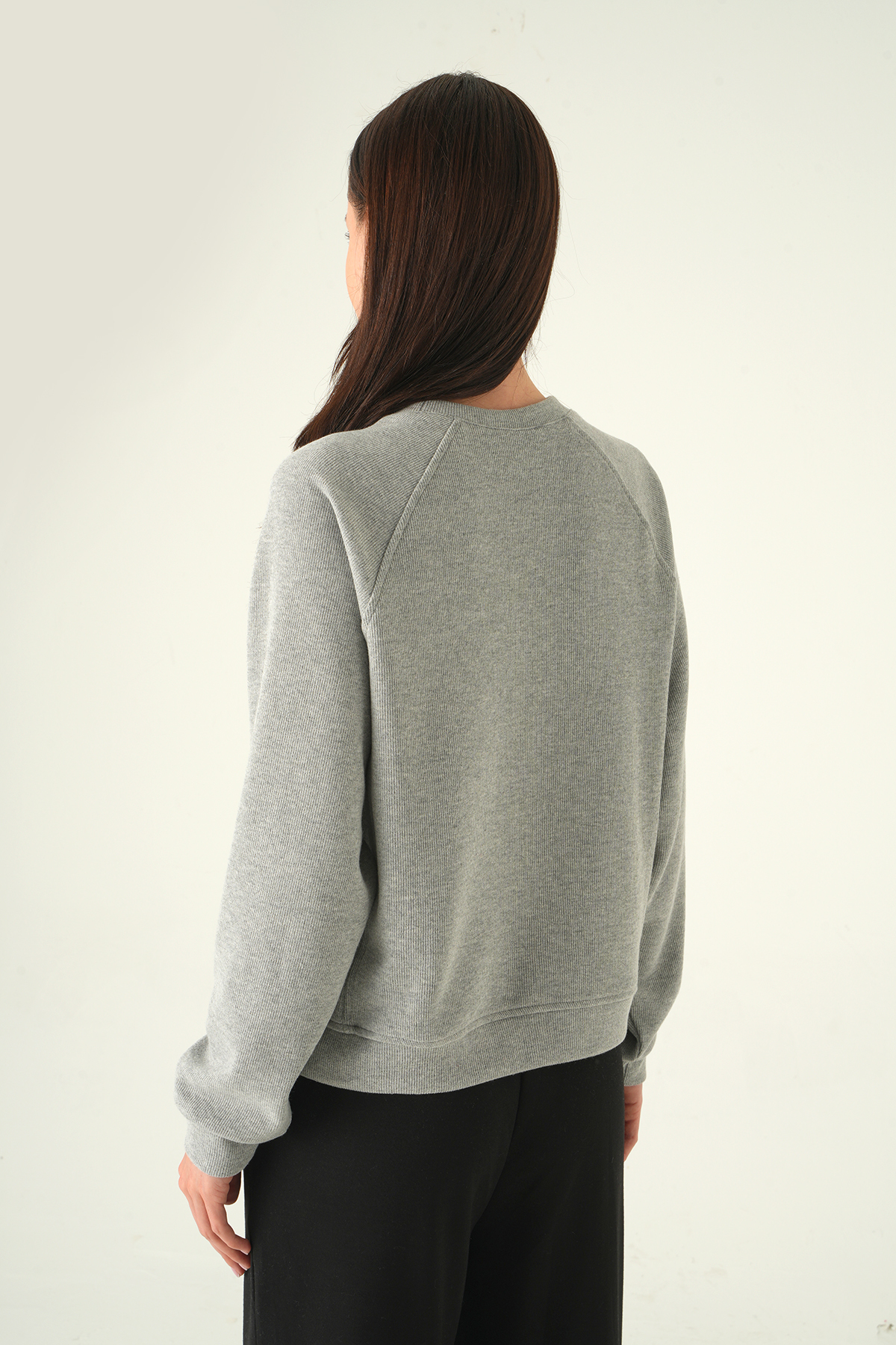 Gri Bisiklet Yaka Kazak 8271A - 5