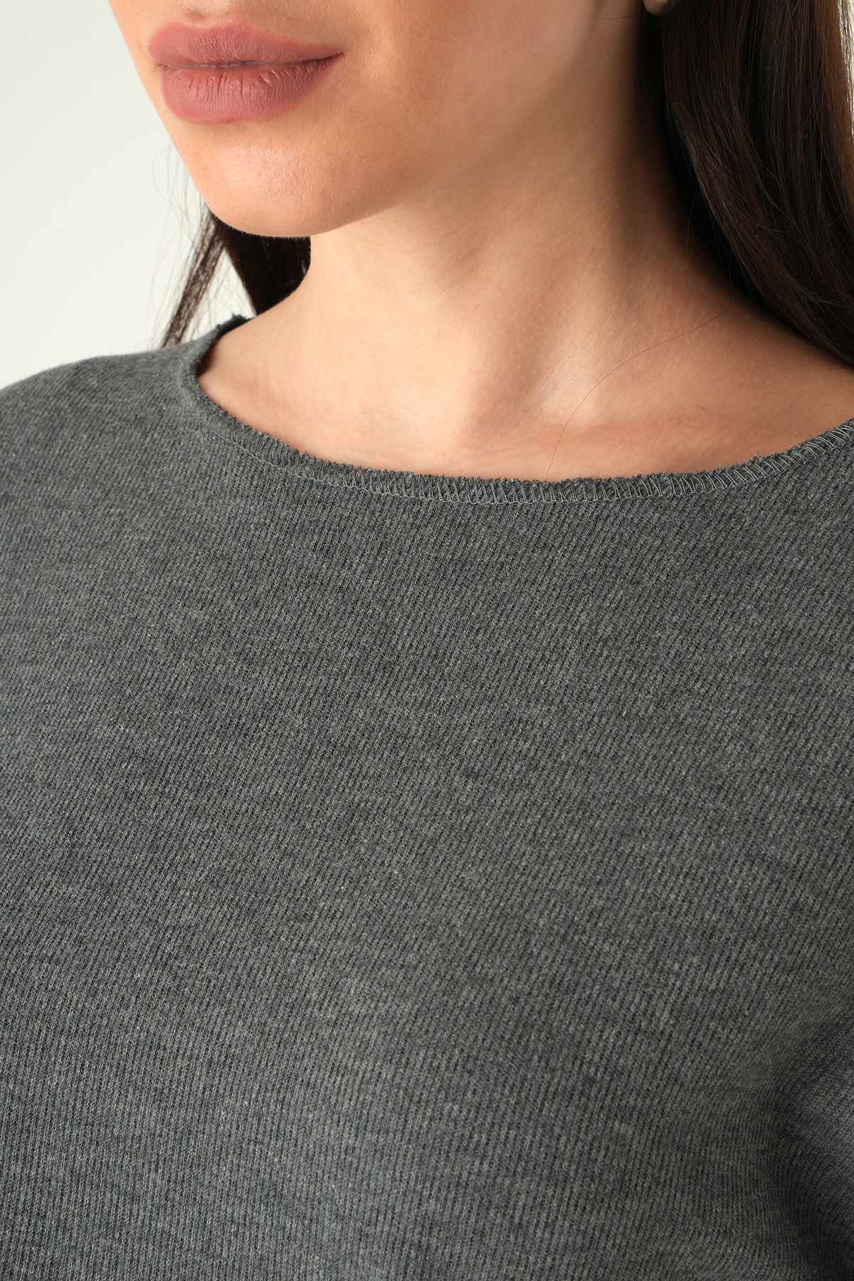 8274A Bisiklet Yaka Kısa Kol Tişört Antrasit - 4