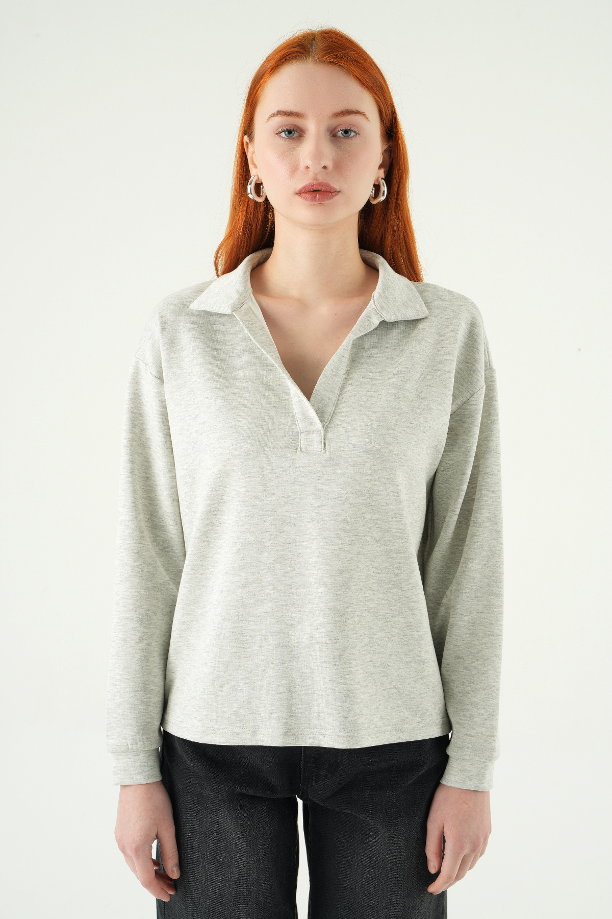 8275A Gömlek Yaka Sweat Karmelanj 