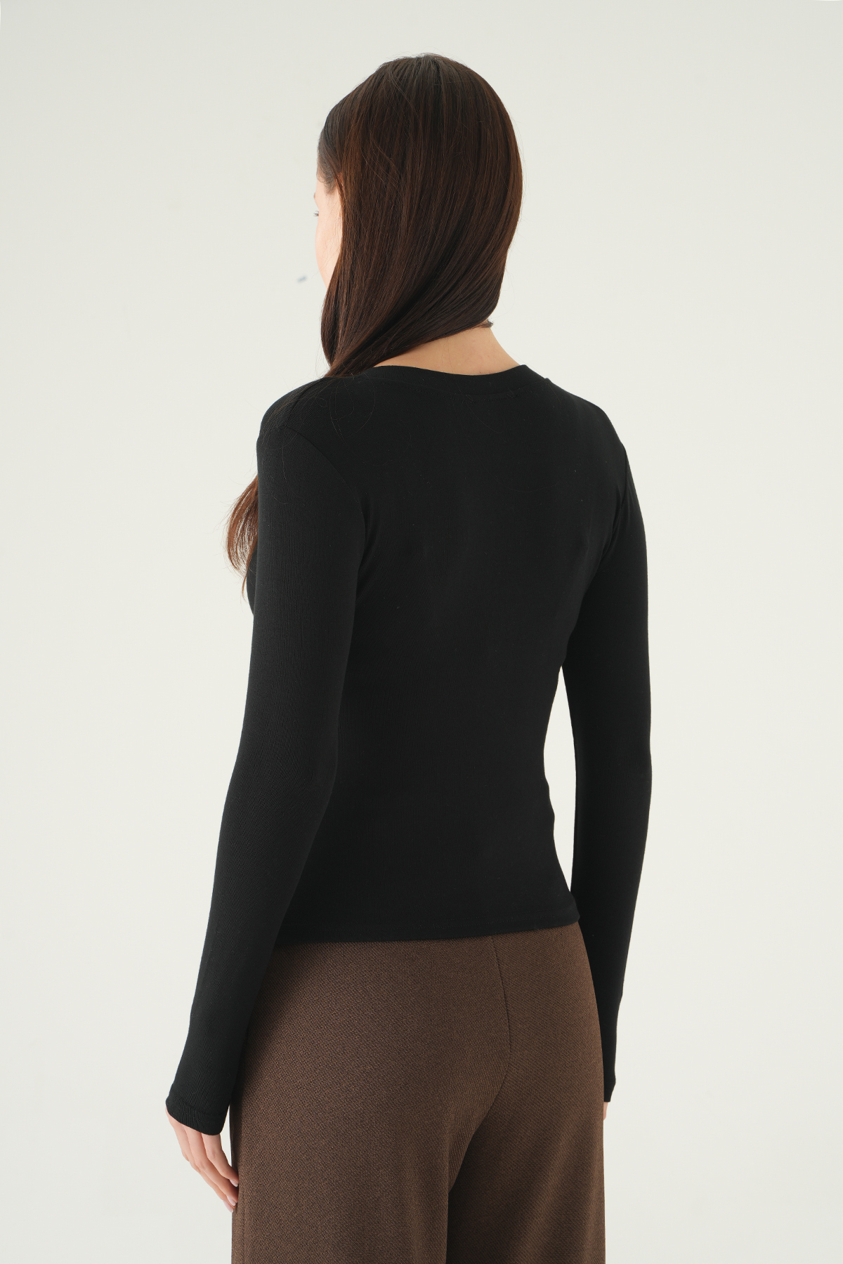 8276A Ön Düğmeli Badi Siyah - 5