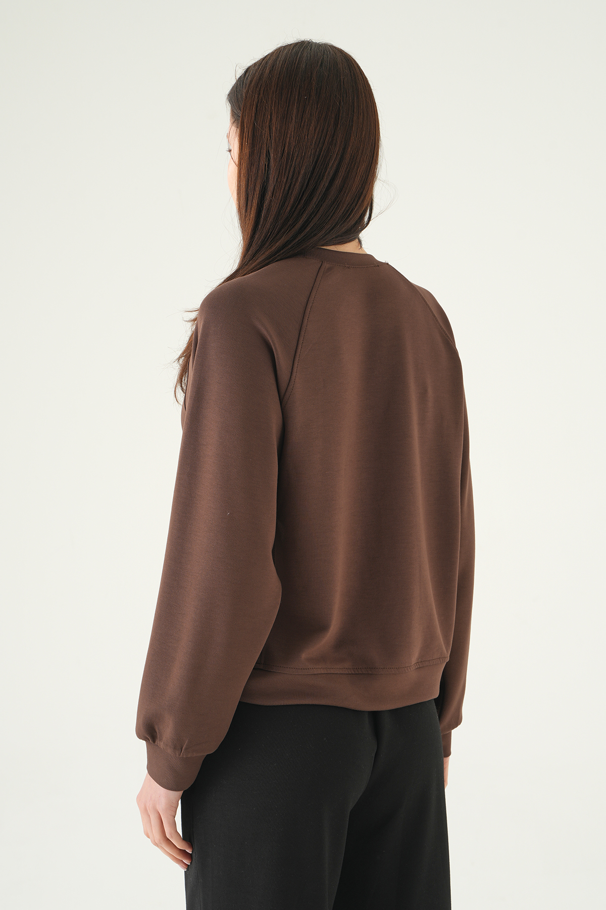 Kahve Bisiklet Yaka Sweat 8277A - 5