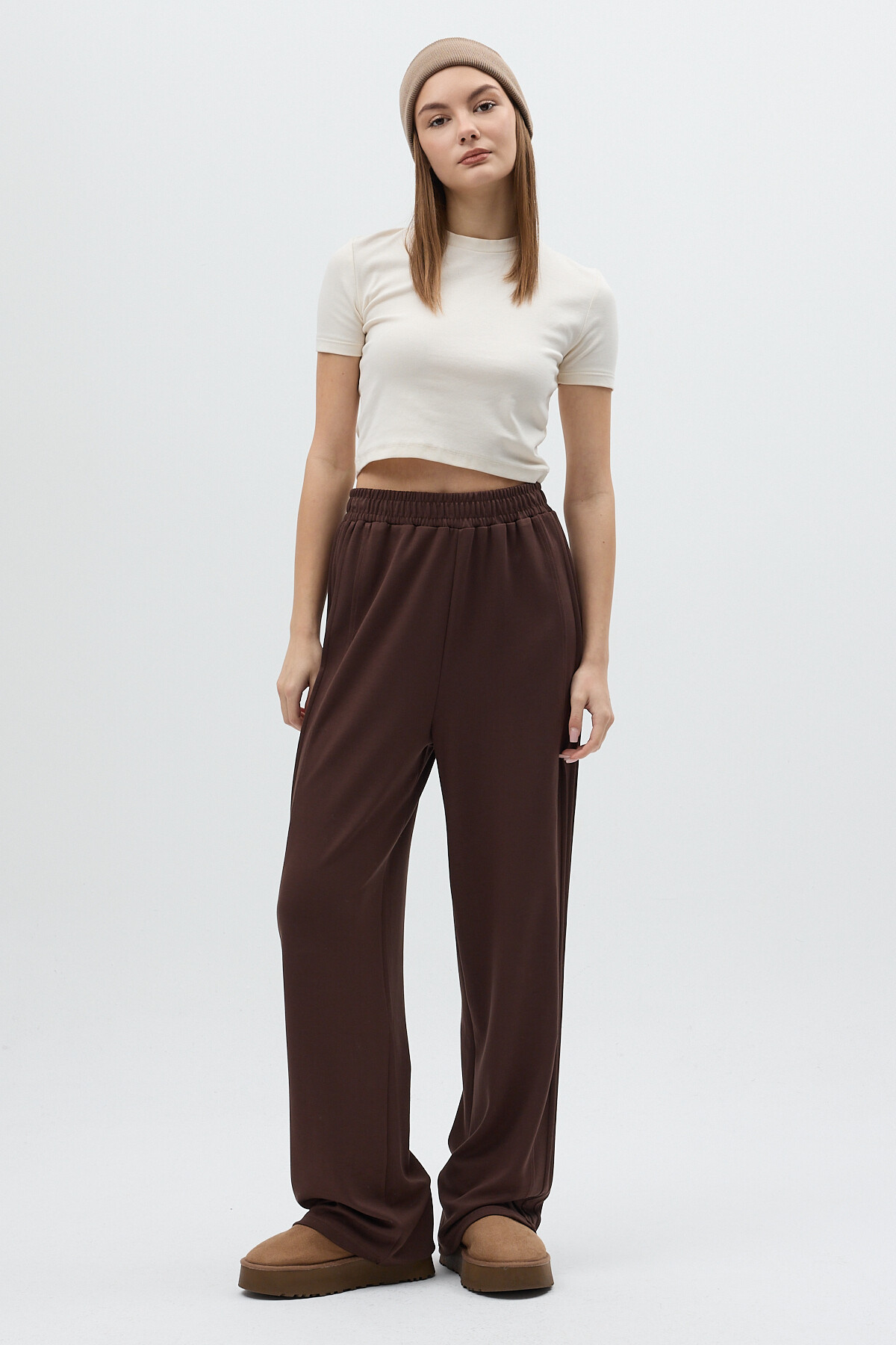 8296A Yandan Çimalı Eşofman Kahve - RAYS