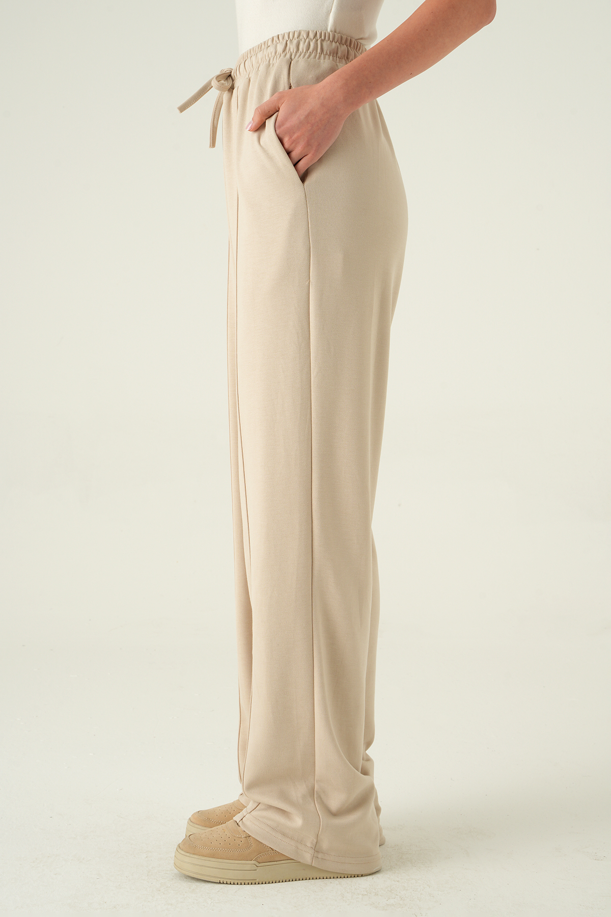 8302A Ön Çima Detay Eşofman Bej - RAYS