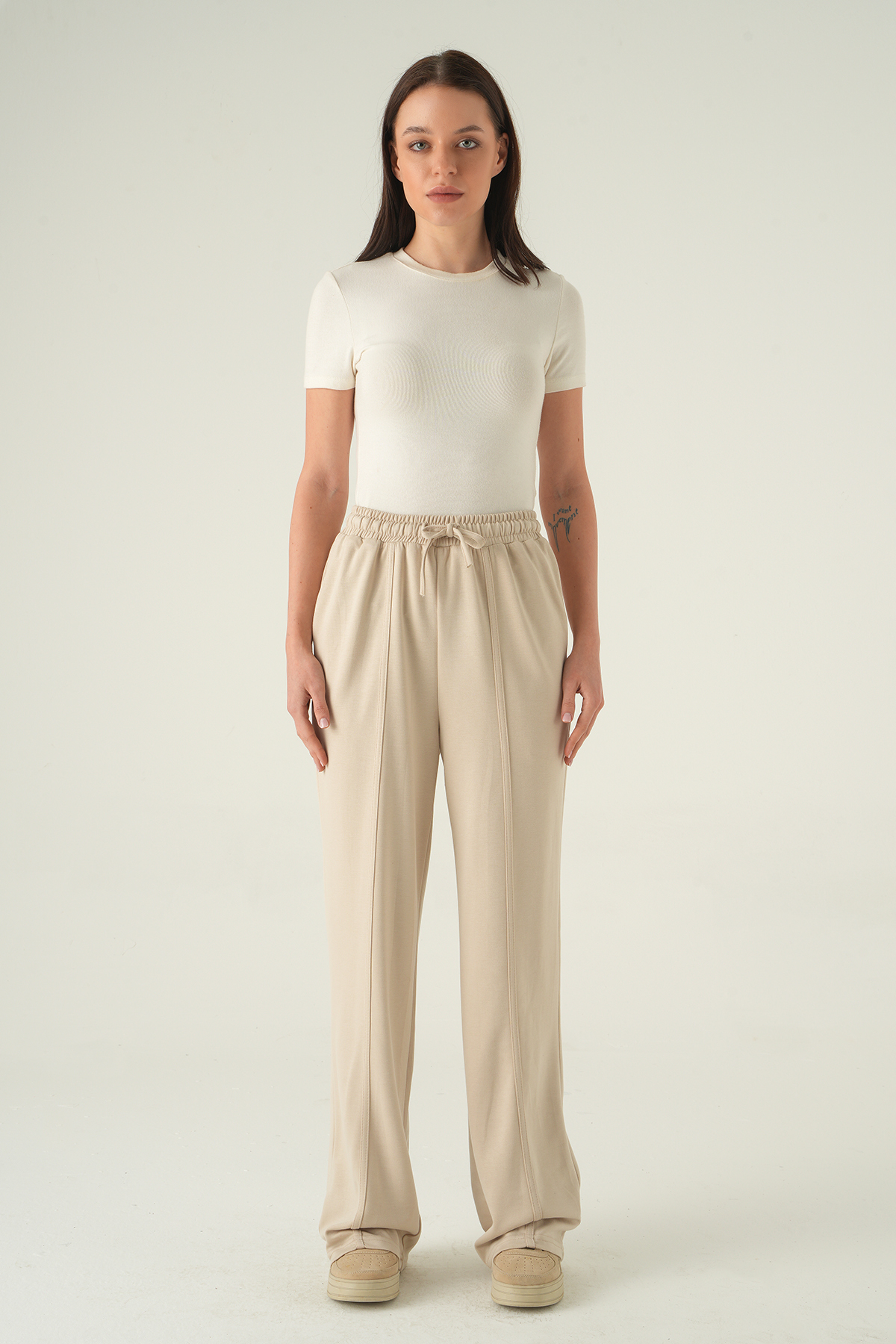 8302A Ön Çima Detay Eşofman Bej - 7