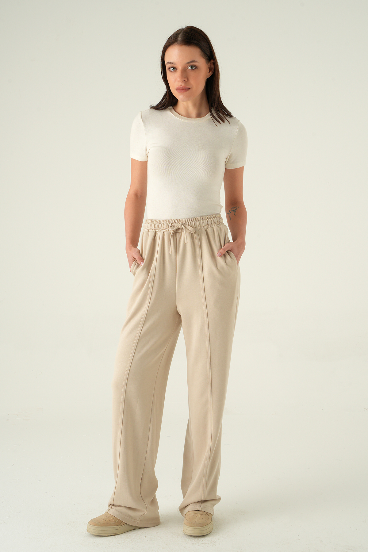 Bej Ön Çima Detay Eşofman 8302A 