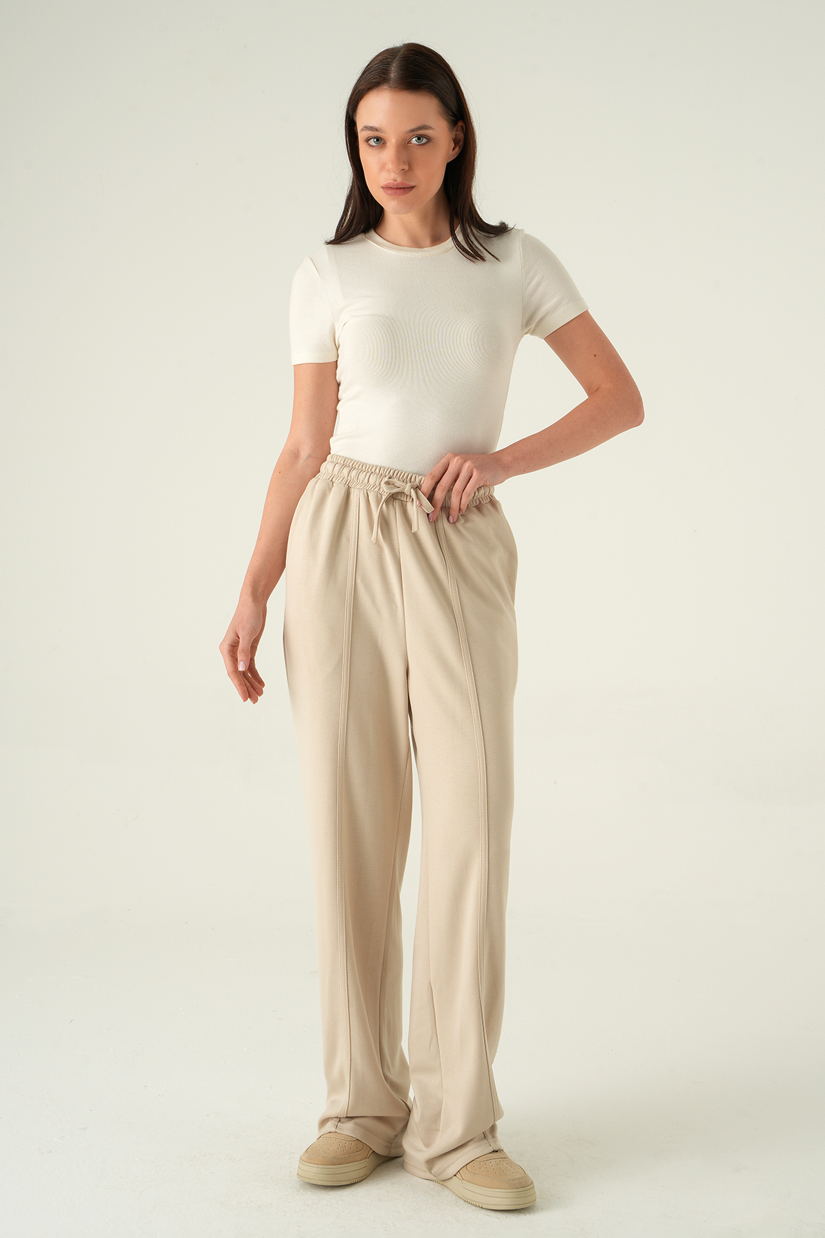 Bej Ön Çima Detay Eşofman 8302A - 6