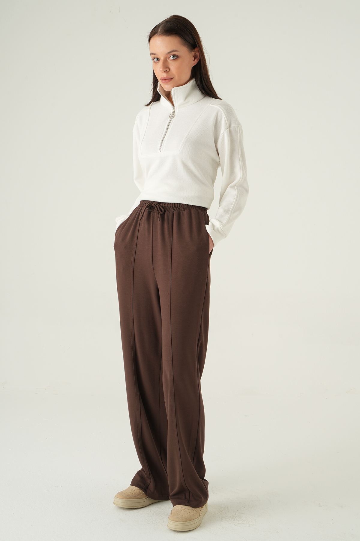 Kahve Ön Çima Detay Eşofman 8302A - RAYS