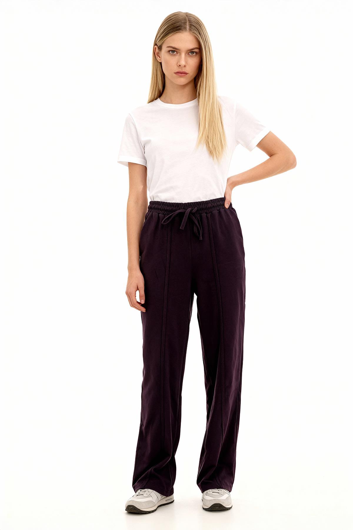 8302A Ön Çima Detay Eşofman Mürdüm - 1