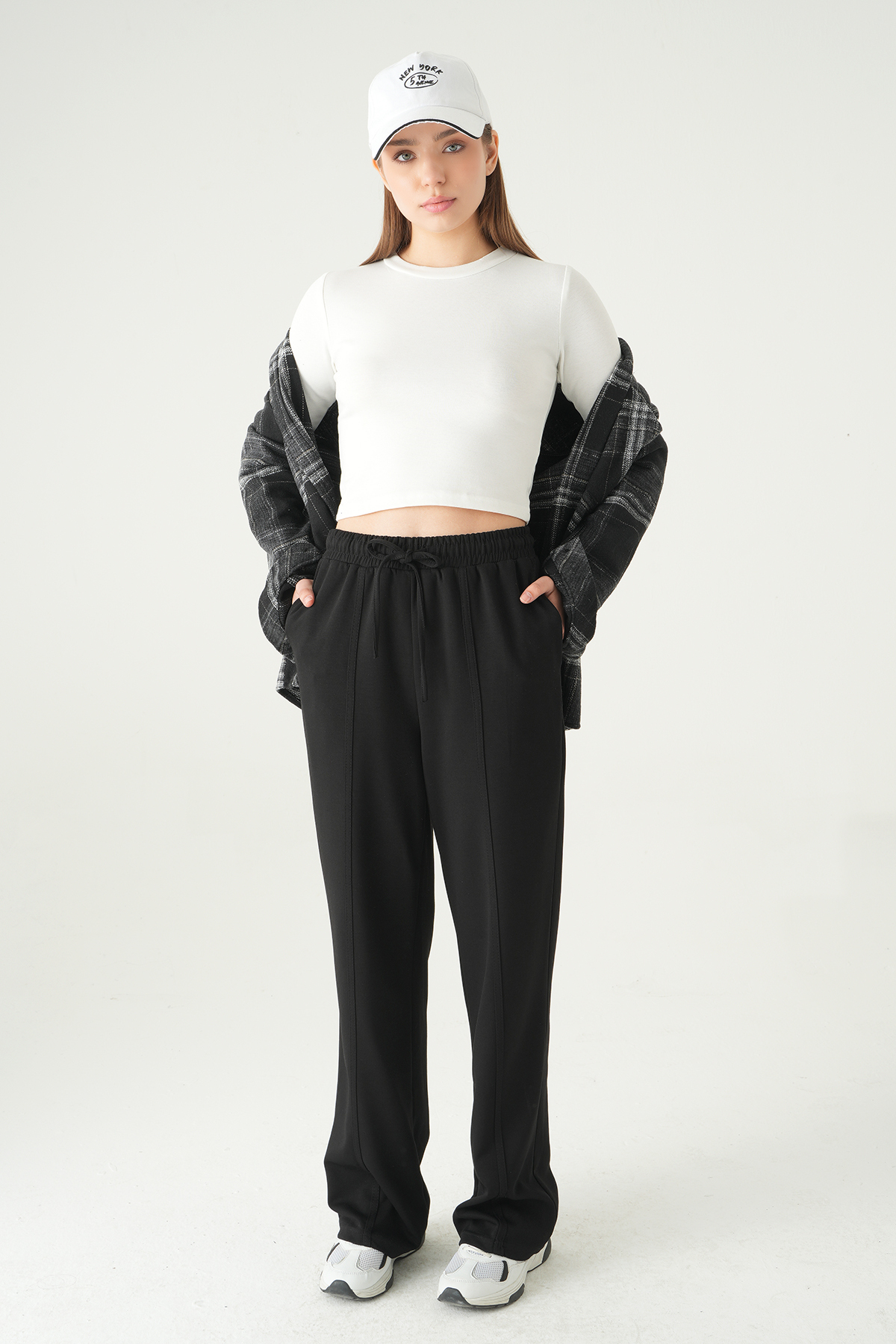 8302A Ön Çima Detay Eşofman Siyah - RAYS