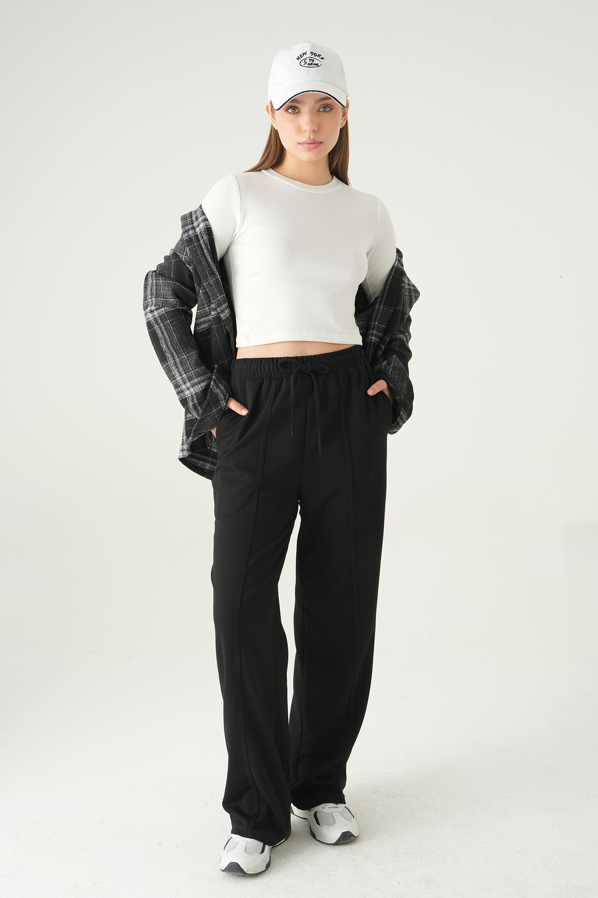 8302A Ön Çima Detay Eşofman Siyah - RAYS