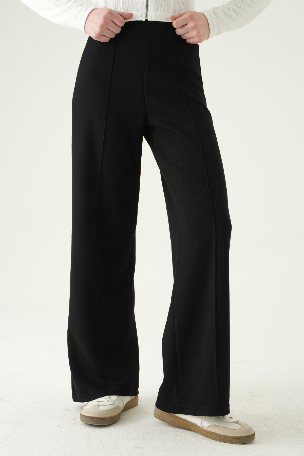 8303A Ön Çimalı Yüksek Bel Pantolon Siyah - RAYS