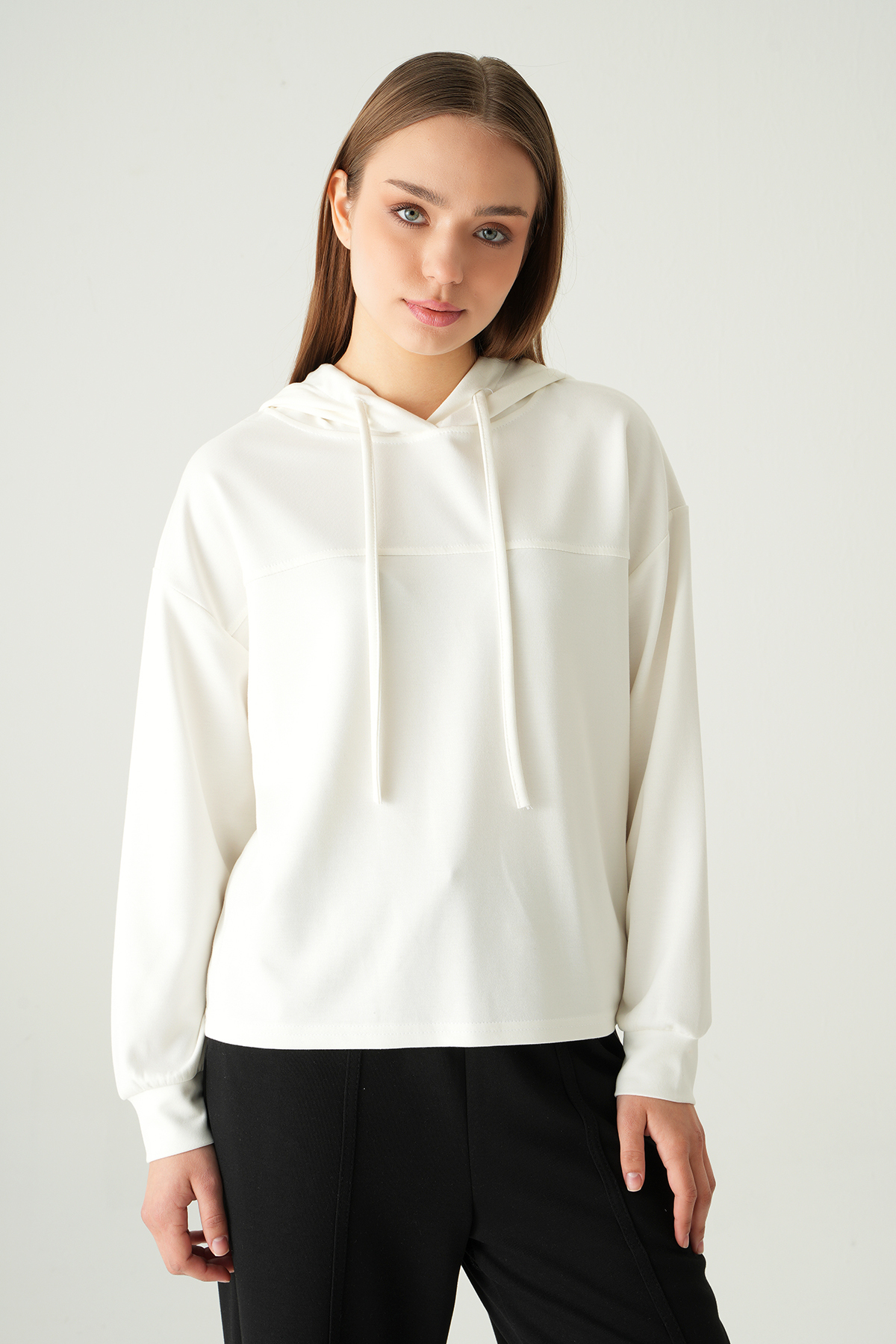 Ekru Şerit Detay Sweat 8308A - 1