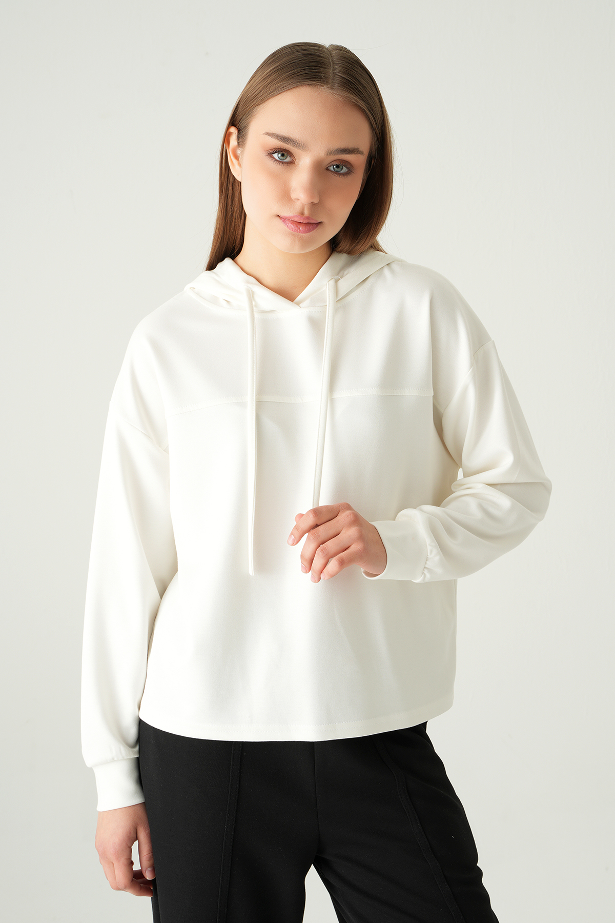 Şerit Detay Sweat 8308A Ekru - RAYS