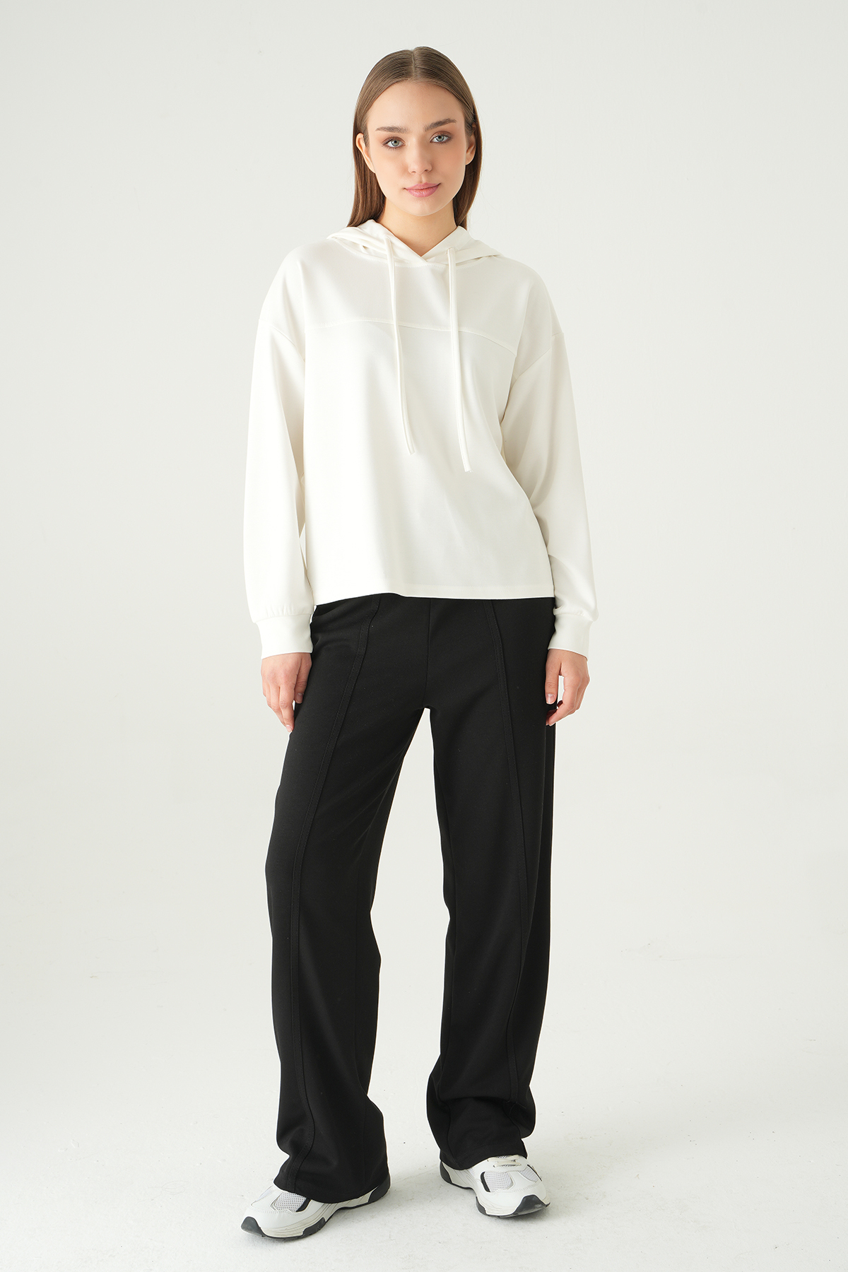 Ekru Şerit Detay Sweat 8308A - RAYS