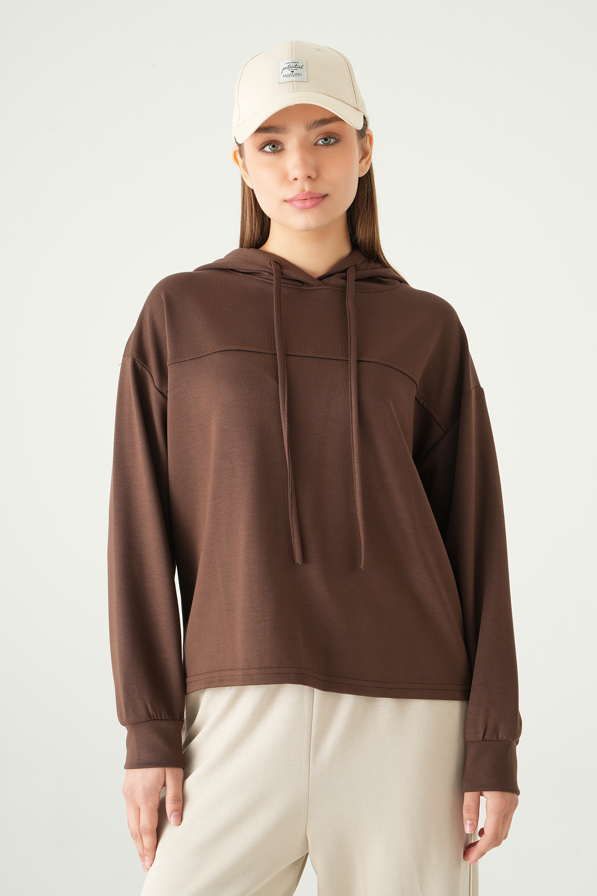 Kahve Şerit Detay Sweat 8308A - 2