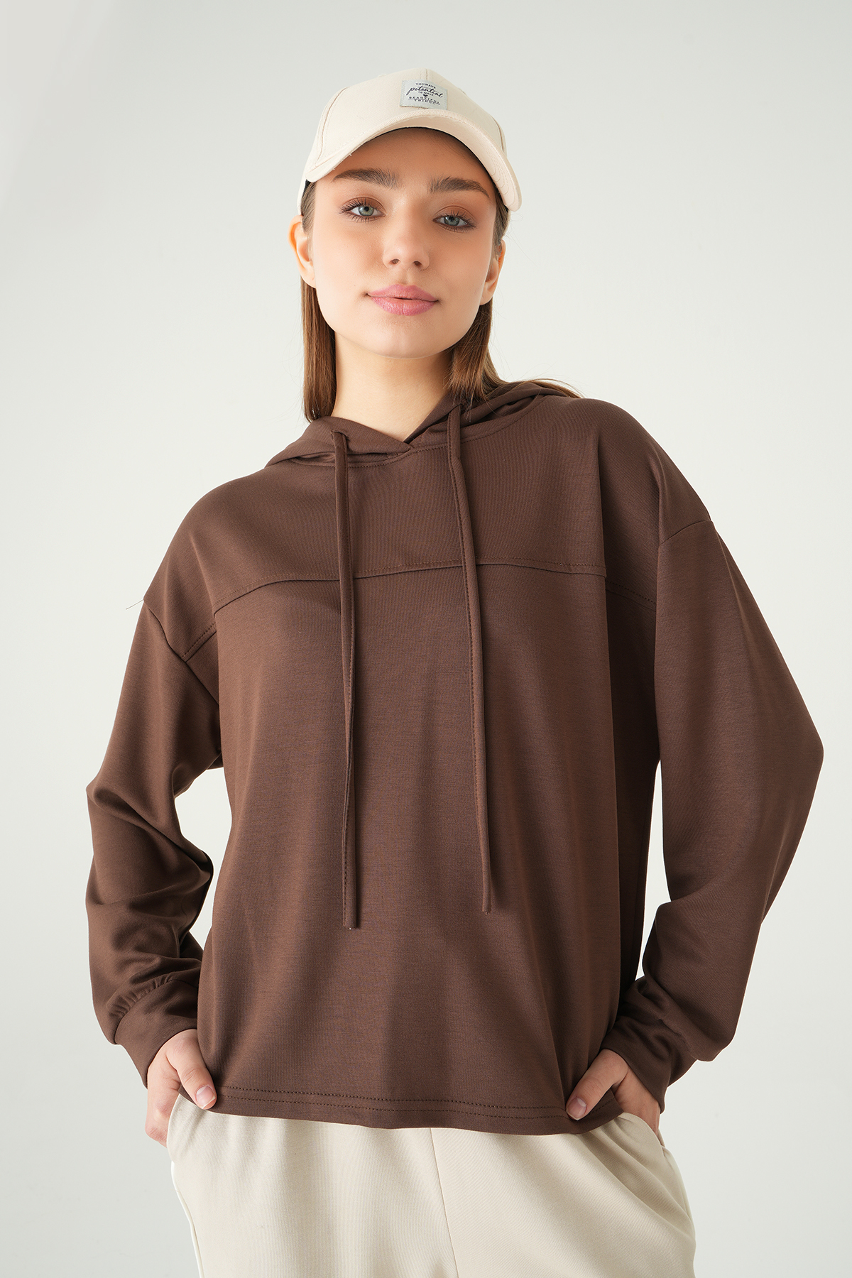 Kahve Şerit Detay Sweat 8308A - 7