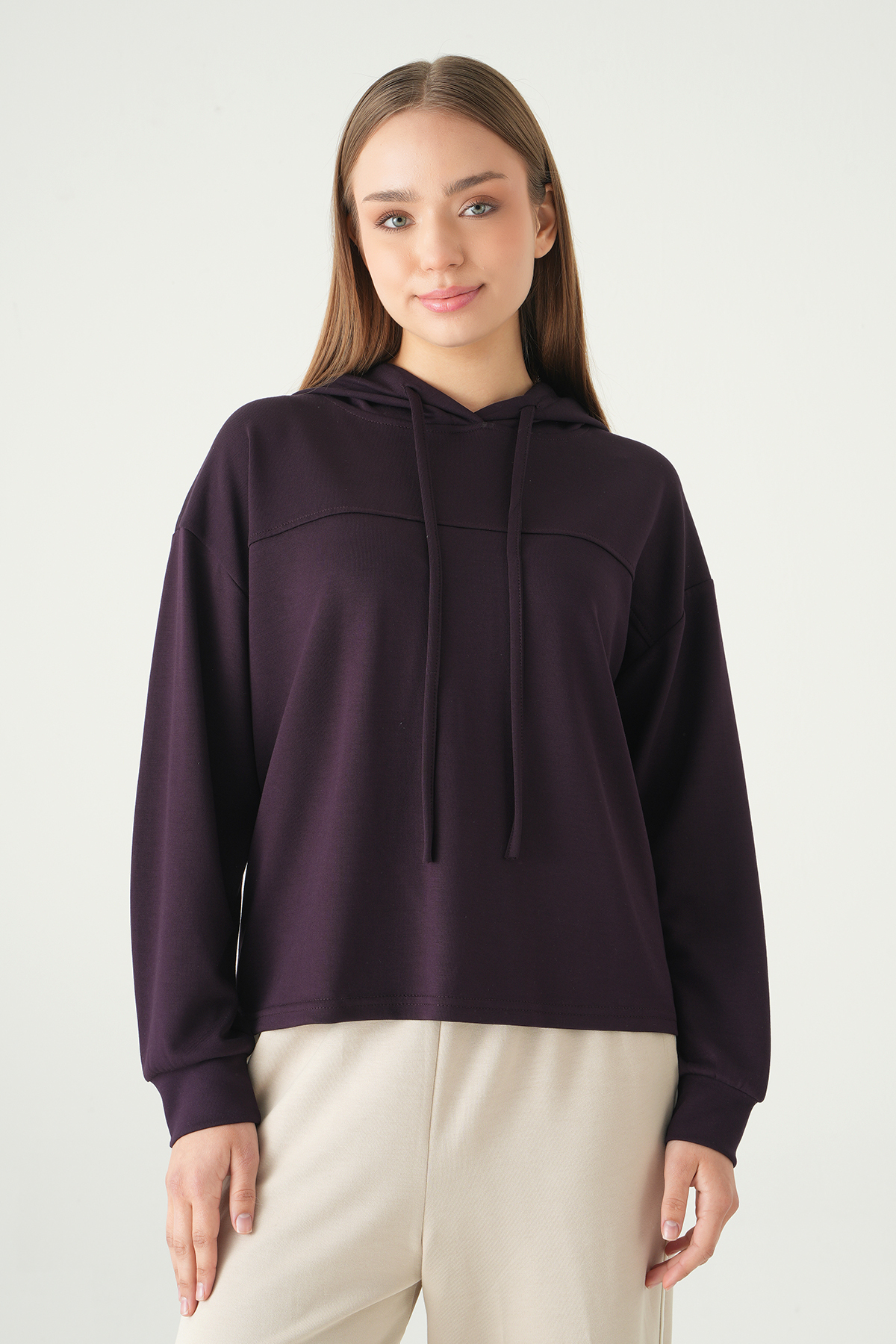 Mürdüm Şerit Detay Sweat 8308A - 2