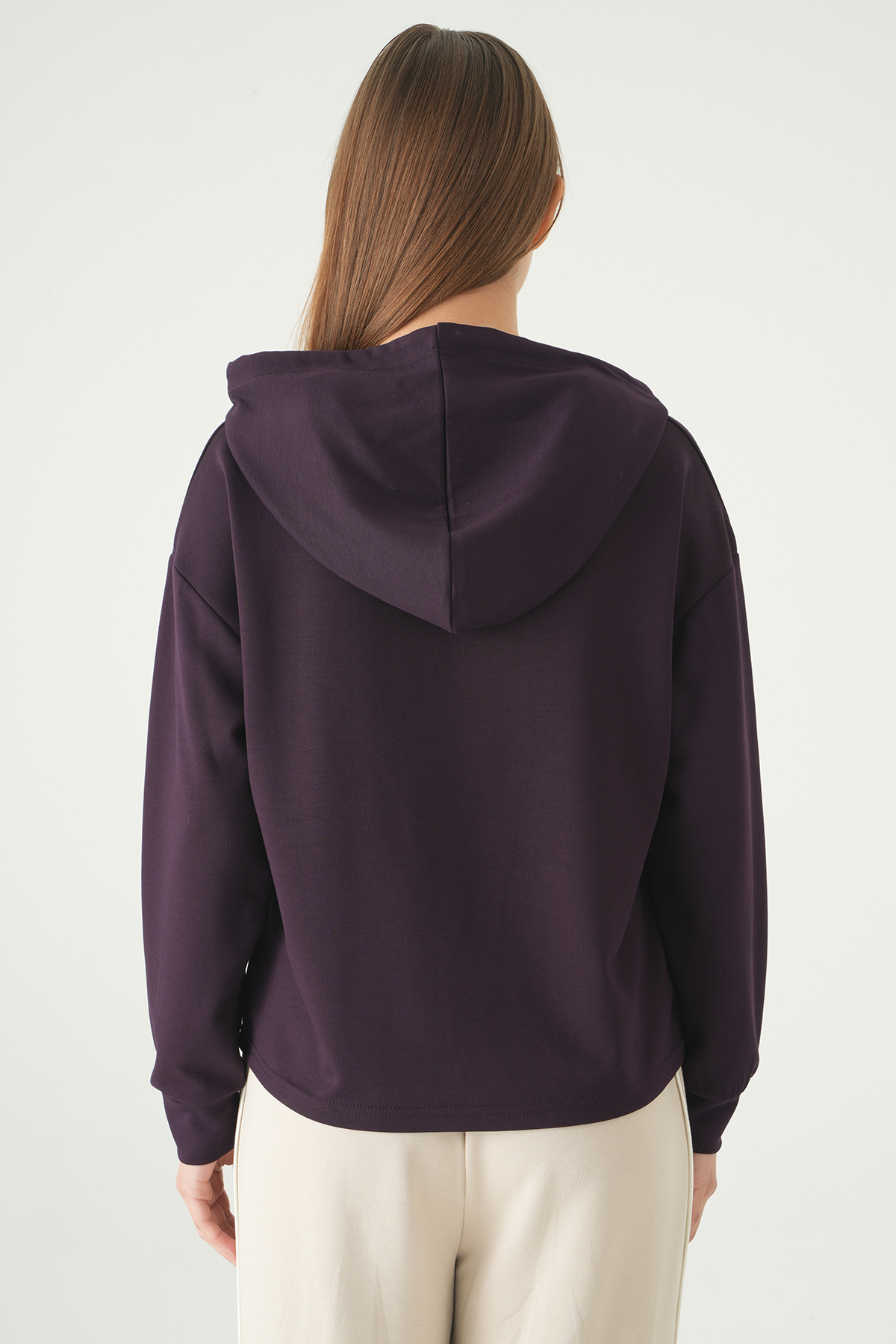 Mürdüm Şerit Detay Sweat 8308A - 5