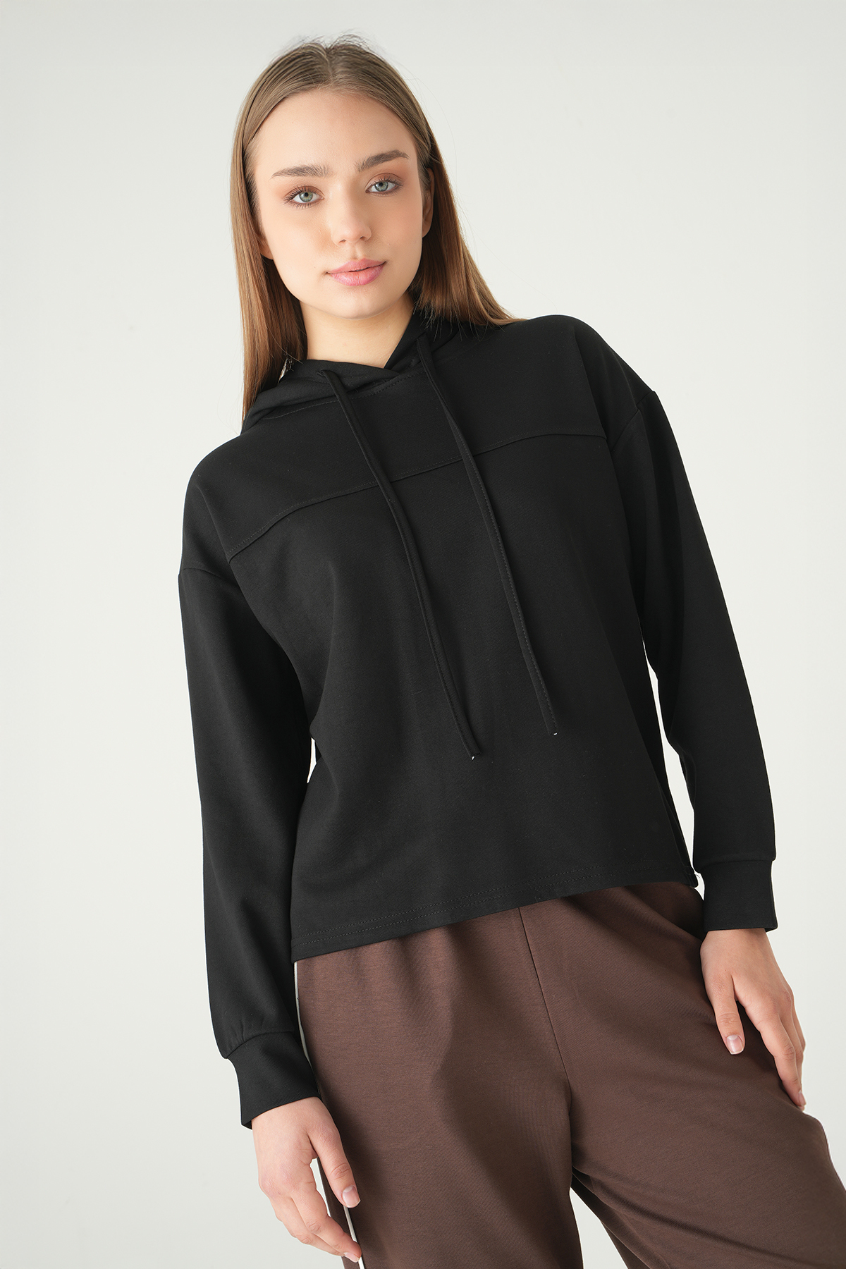Şerit Detay Sweat 8308A Siyah - RAYS