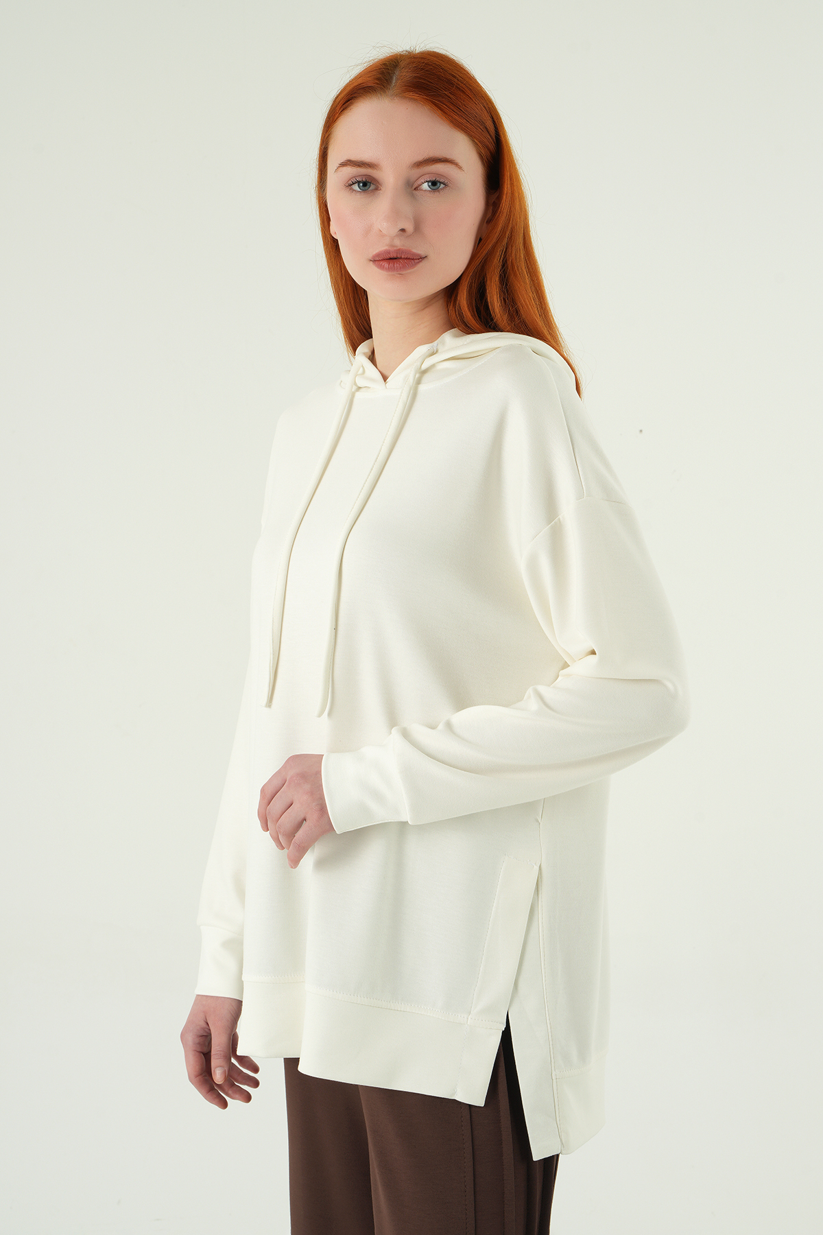 Kapüşonlu Tunik 8309A Ekru - RAYS