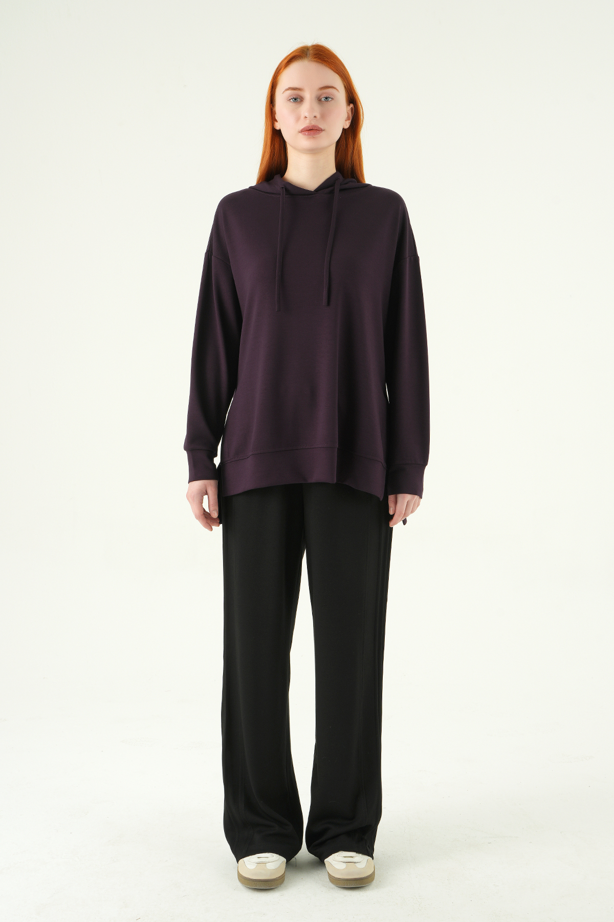 Mürdüm Kapüşonlu Tunik 8309A - RAYS