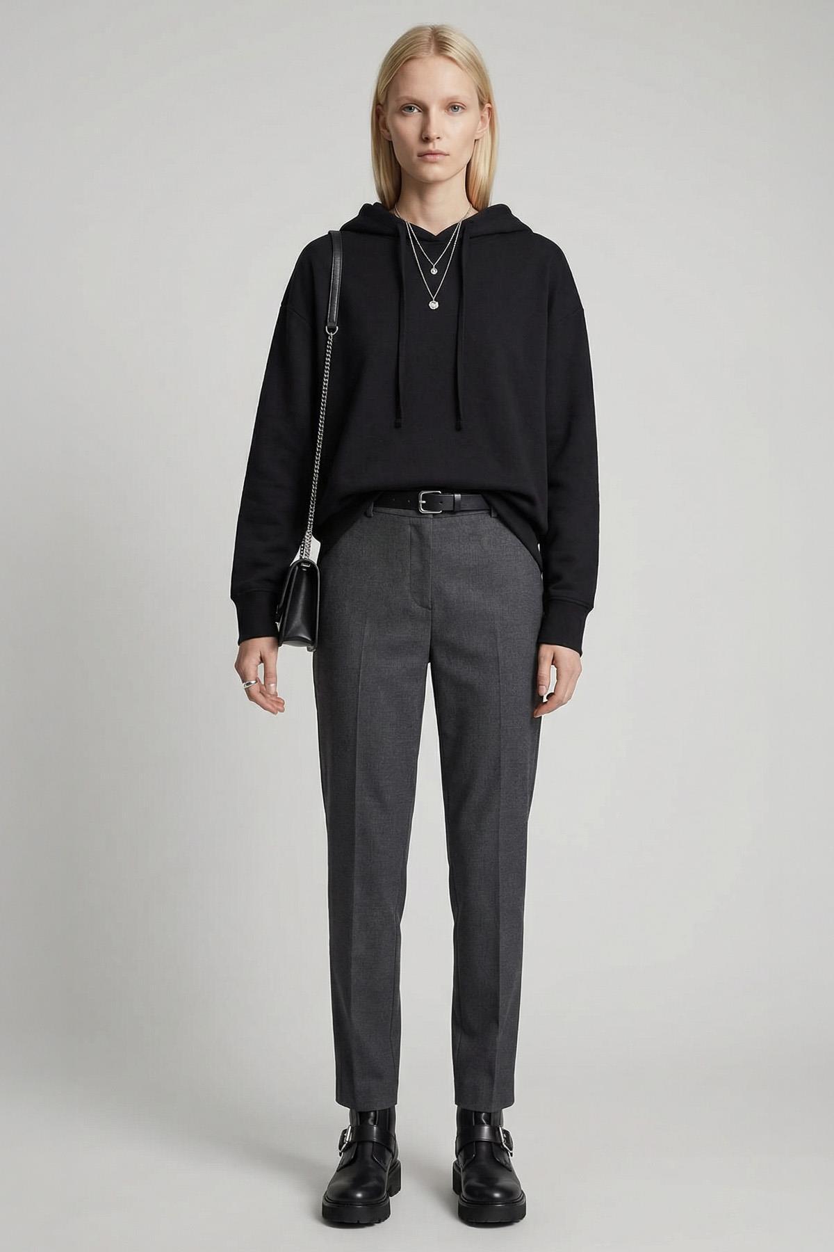 8309A Kapüşonlu Tunik Siyah - RAYS