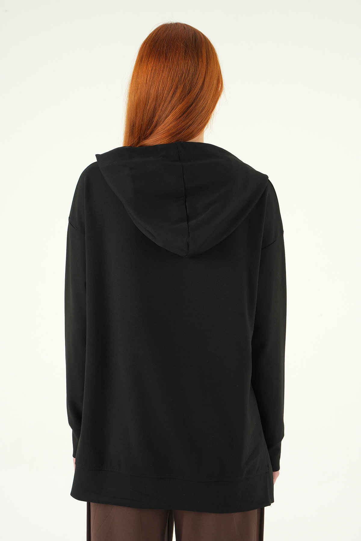 Siyah Kapüşonlu Tunik 8309A - 5