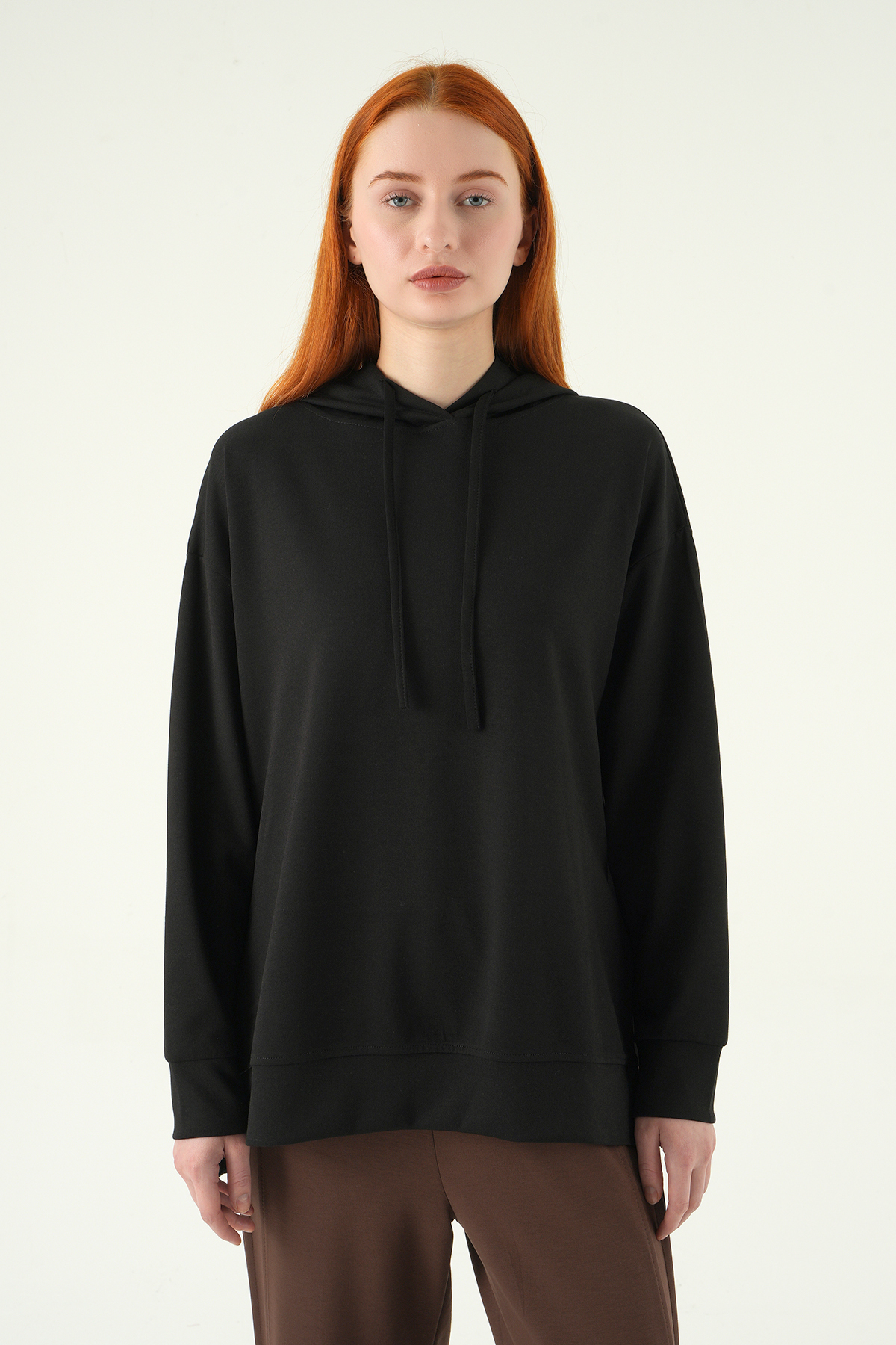 Siyah Kapüşonlu Tunik 8309A - RAYS