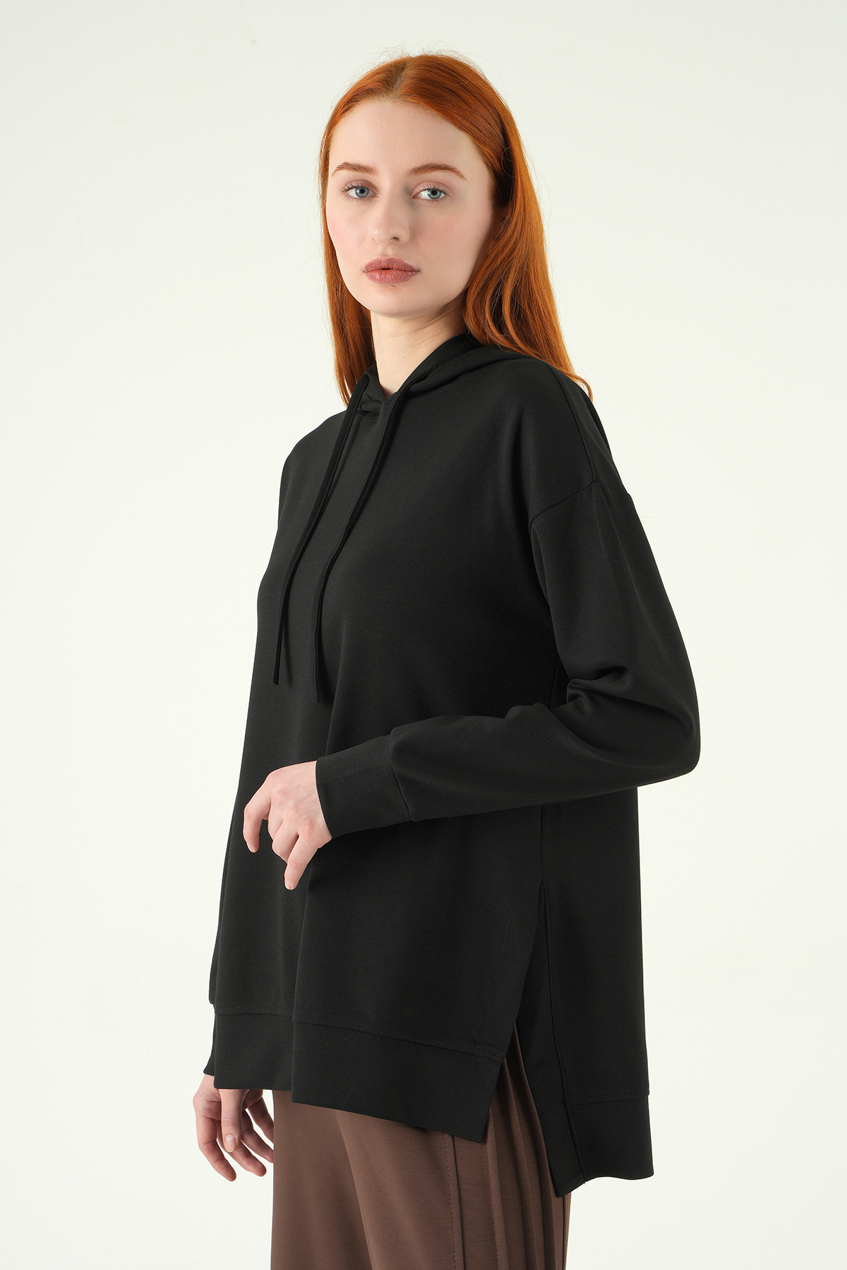 Siyah Kapüşonlu Tunik 8309A - RAYS (1)