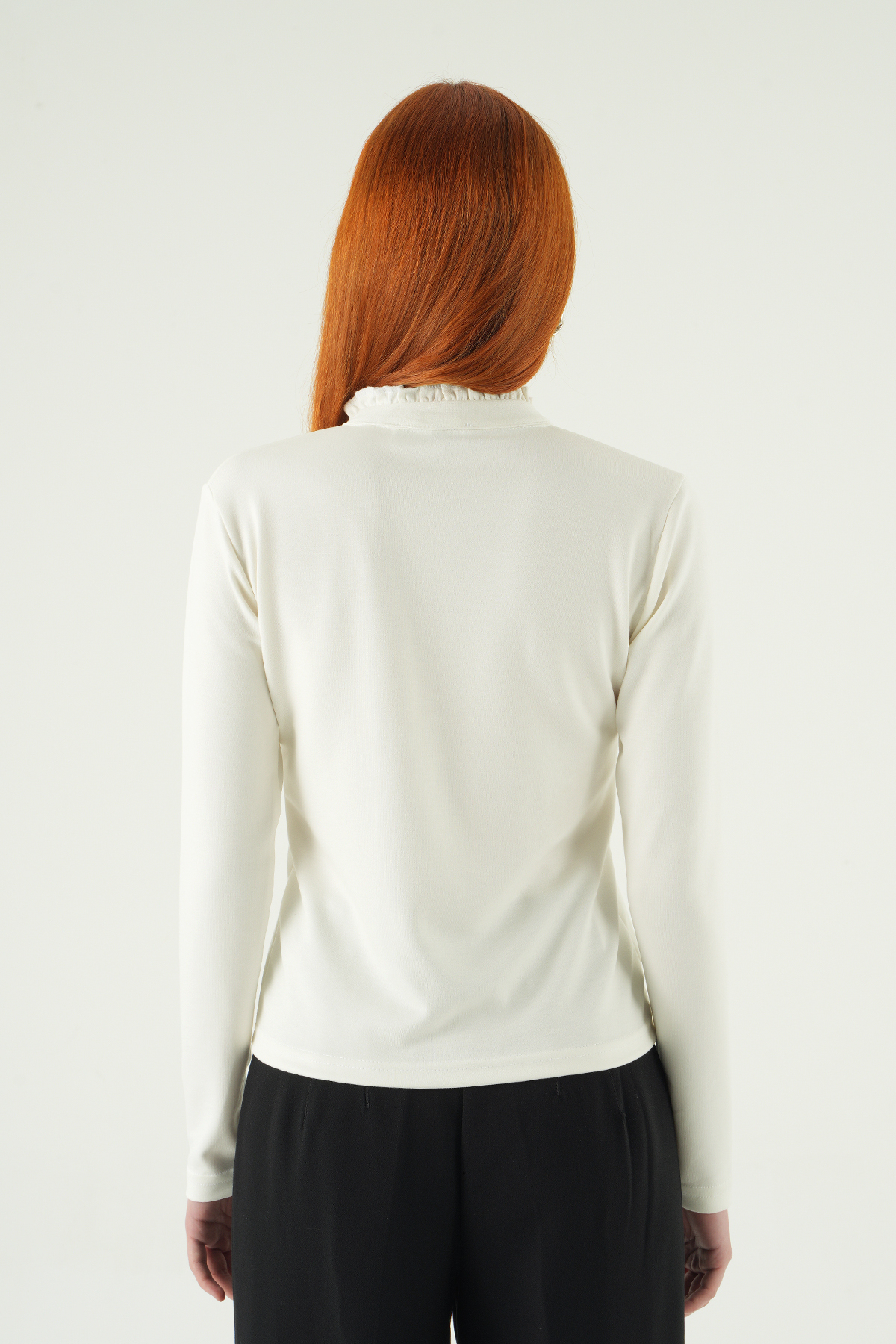 8311A Ön Düğmeli Bluz Ekru - 5