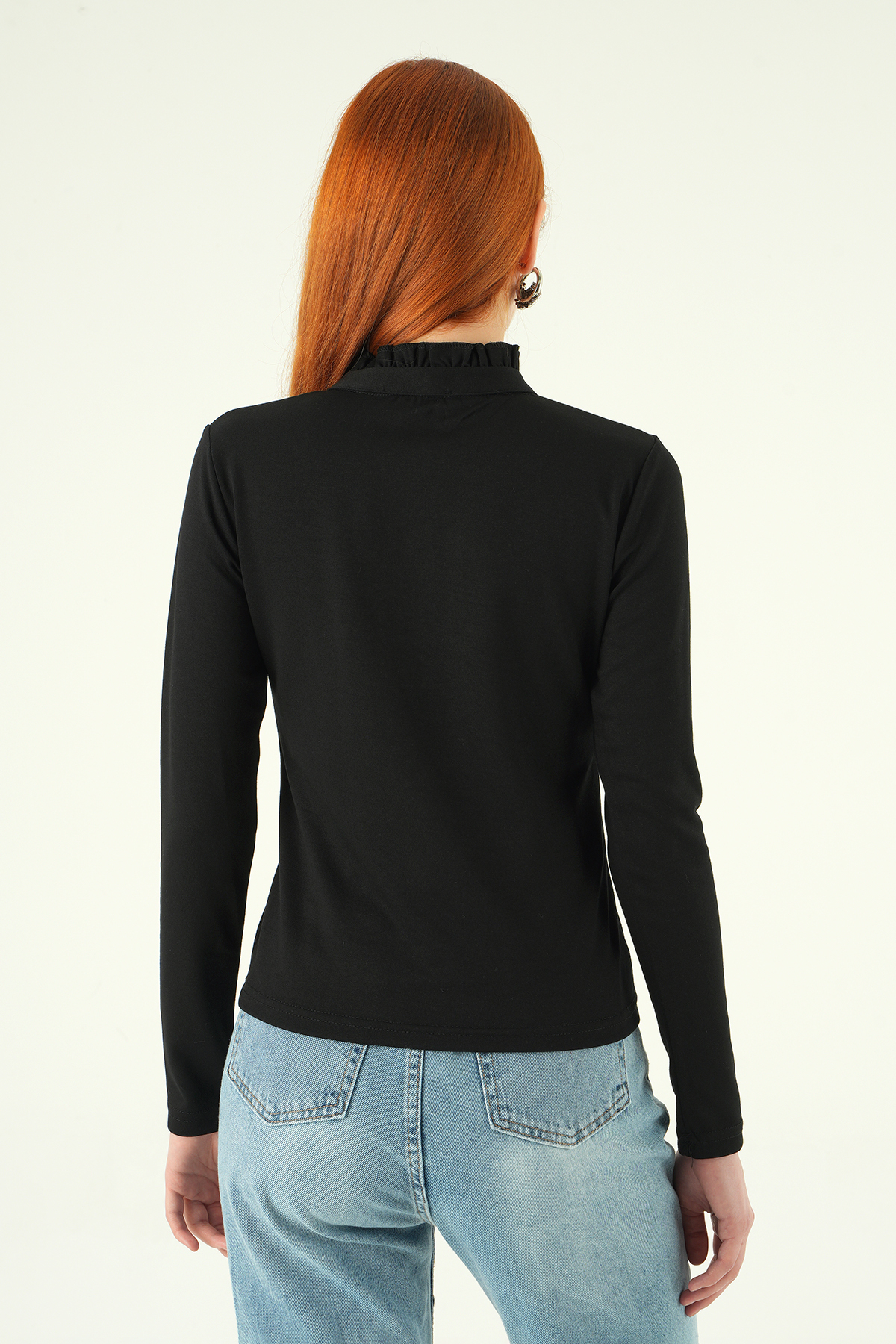 8311A Ön Düğmeli Bluz Siyah - 5