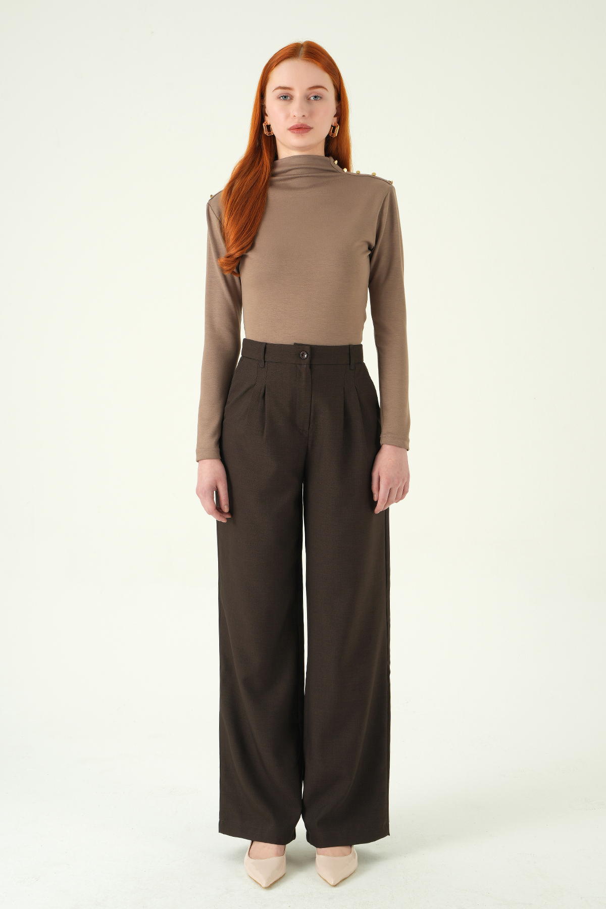 Vizon Omuz Düğmeli Bluz 8312A - 3