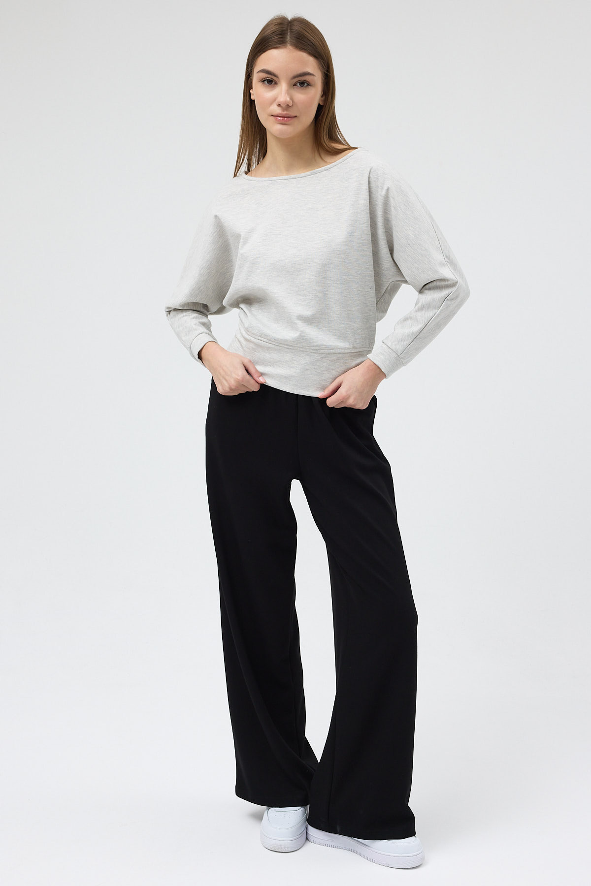 Karmelanj Kayık Yaka Yarasa Kol Büzgülü Bluz 8316A - 3