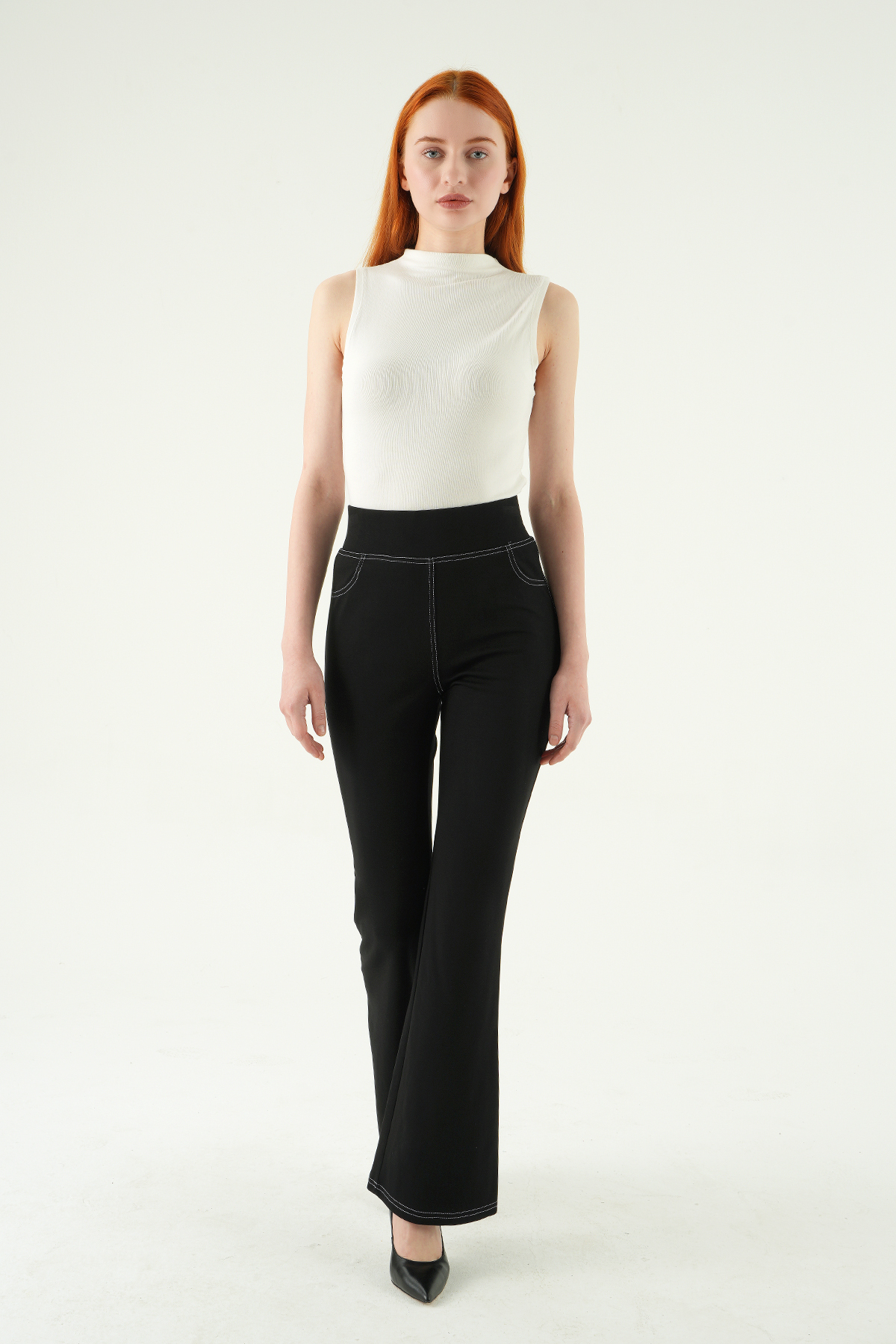 8320A İspanyol Paça Şeritli Pantolon Siyah - RAYS