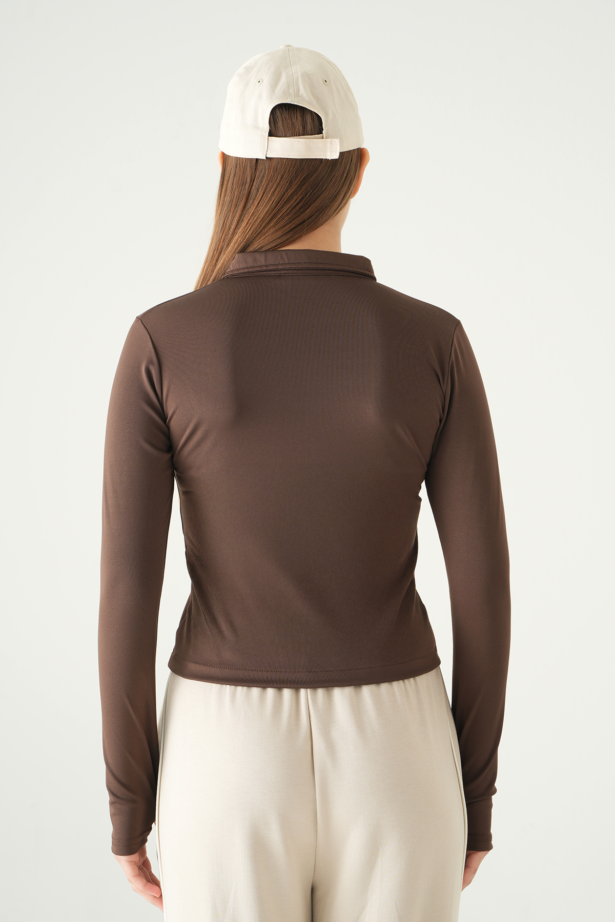 Kahve Fermuarlı Hırka 8327A - 5