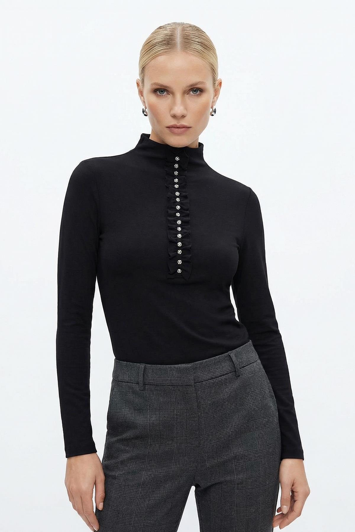 8331A Ön Taşlı Badi Siyah - RAYS