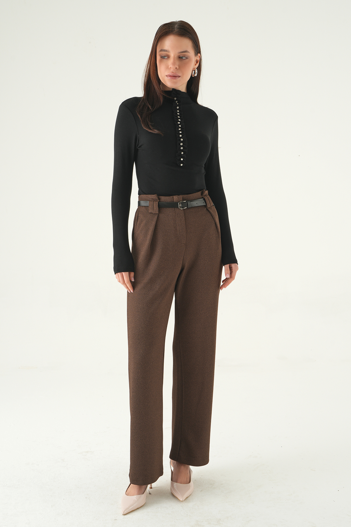 8331A Ön Taşlı Badi Siyah - 3